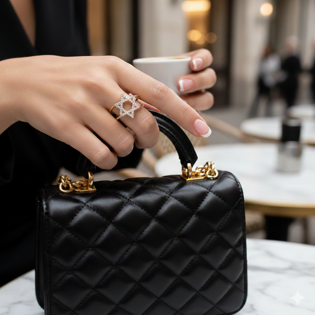 Star of David Open Diamond Ring