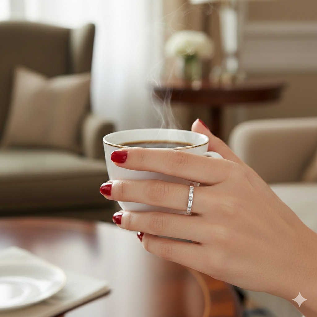 Bezel Set Diamond Ring Band