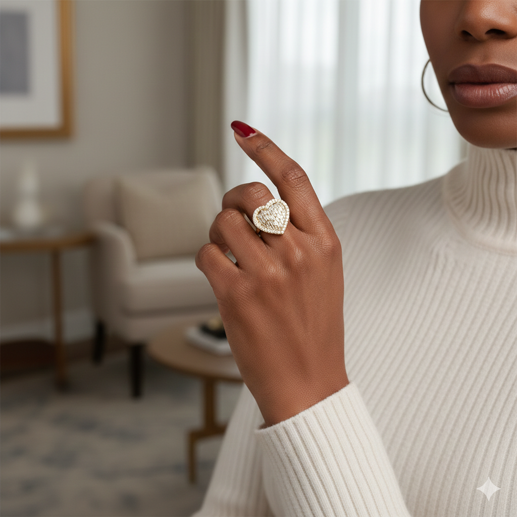 Baguette Heart Diamond Ring