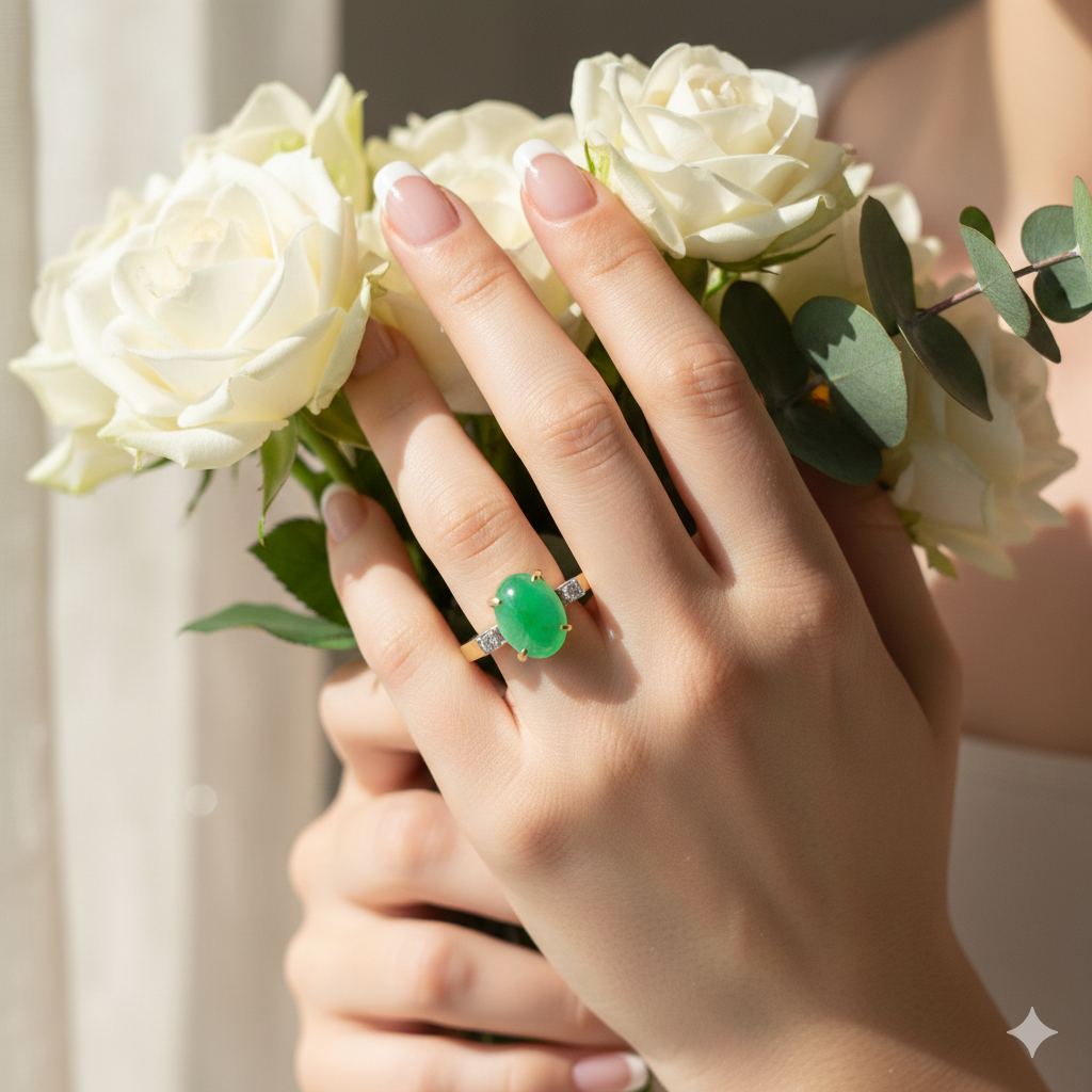 Jade Gold Diamond Ring