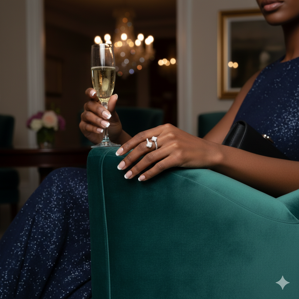 Open Clover Diamond Ring