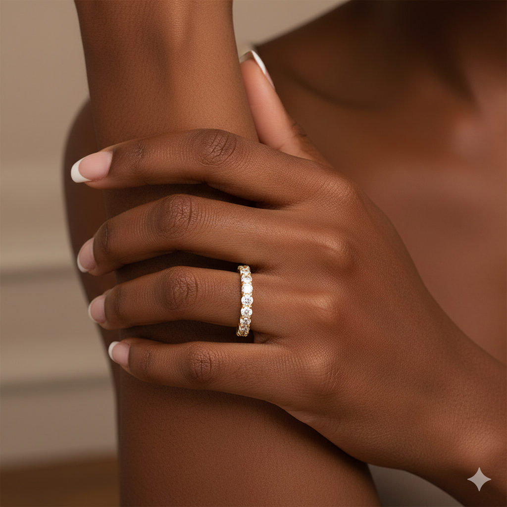 One Row Eternity Diamond Ring Band