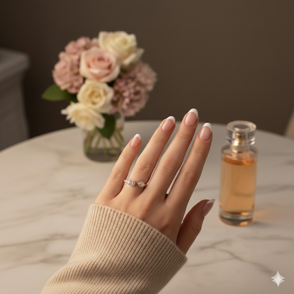 Open Emerald & Pear Shape Diamond Ring Band