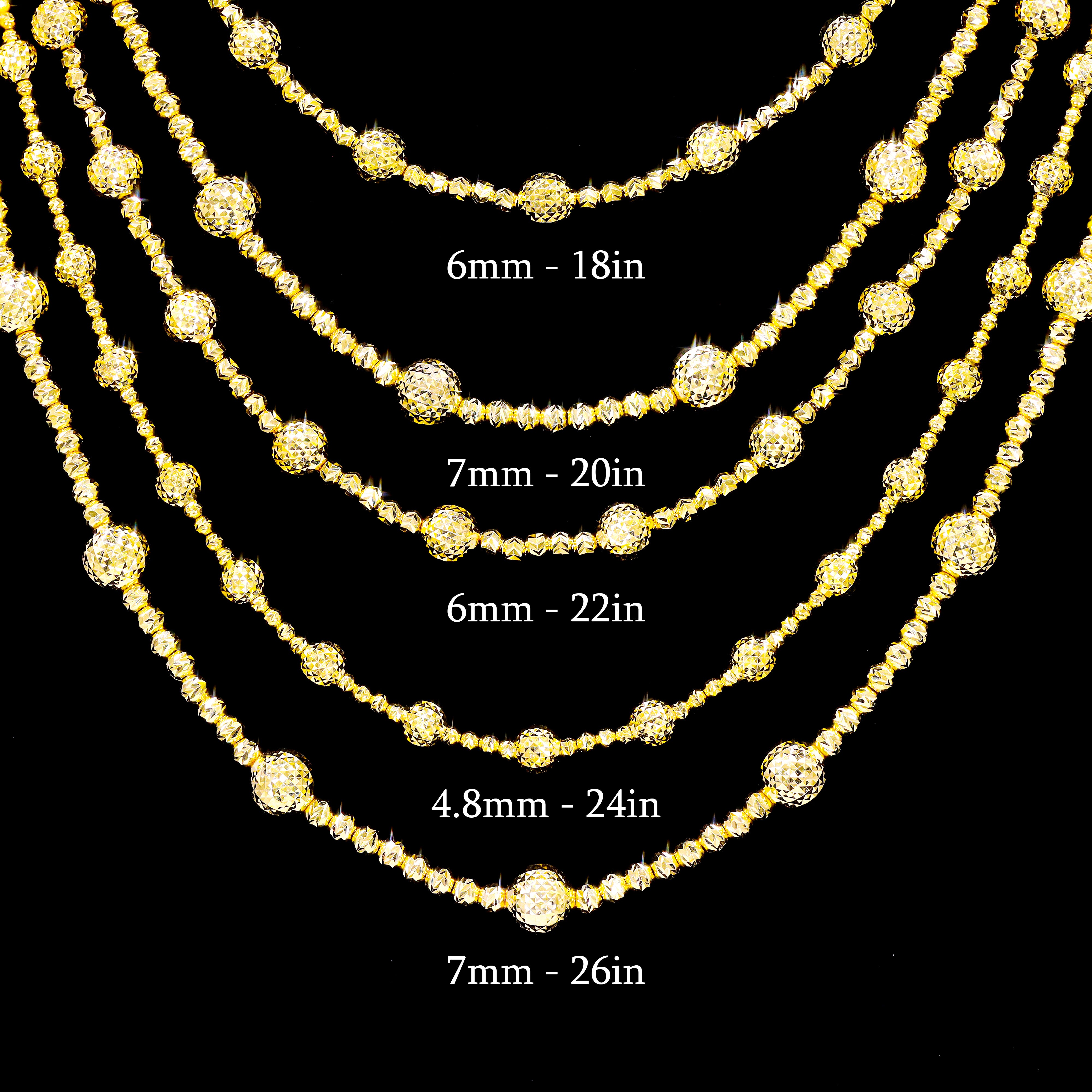 14KT Gold Disco Ball Link Gold Chain