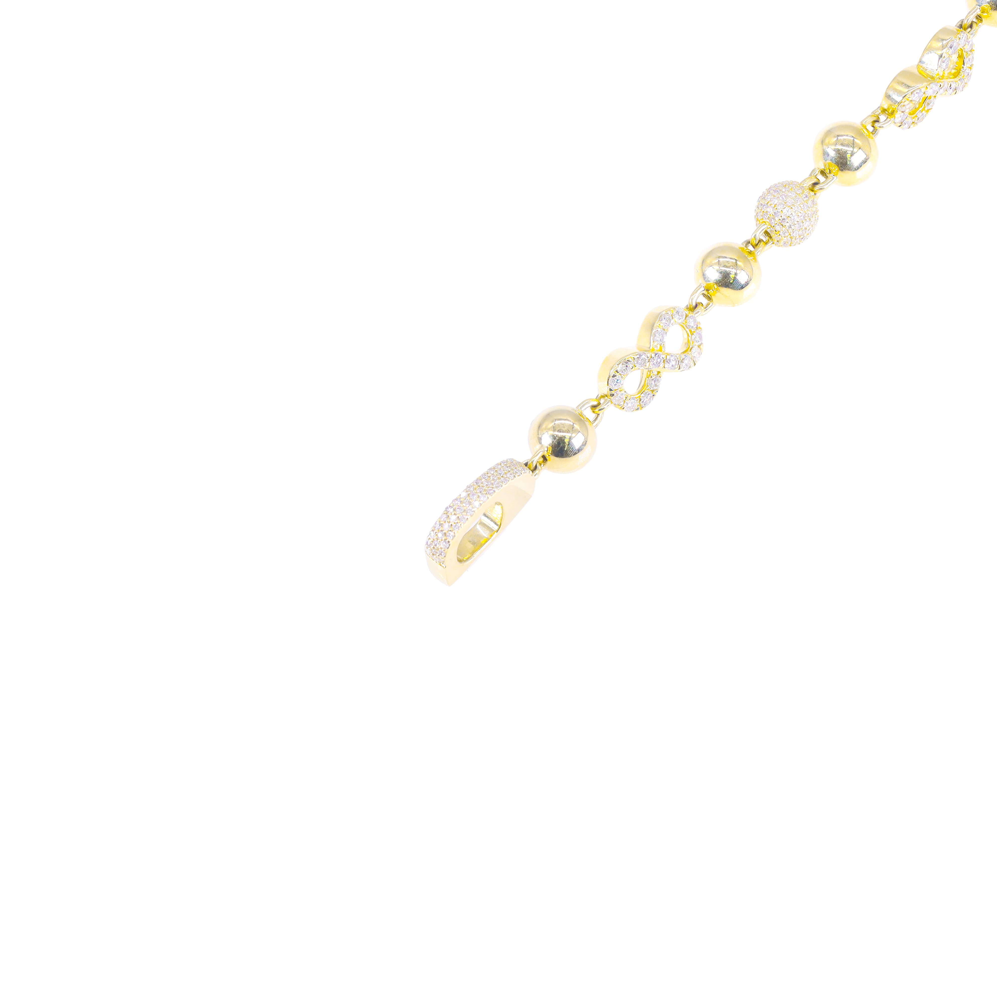 Clover/Infinity Ball Link Diamond & Gold Chain
