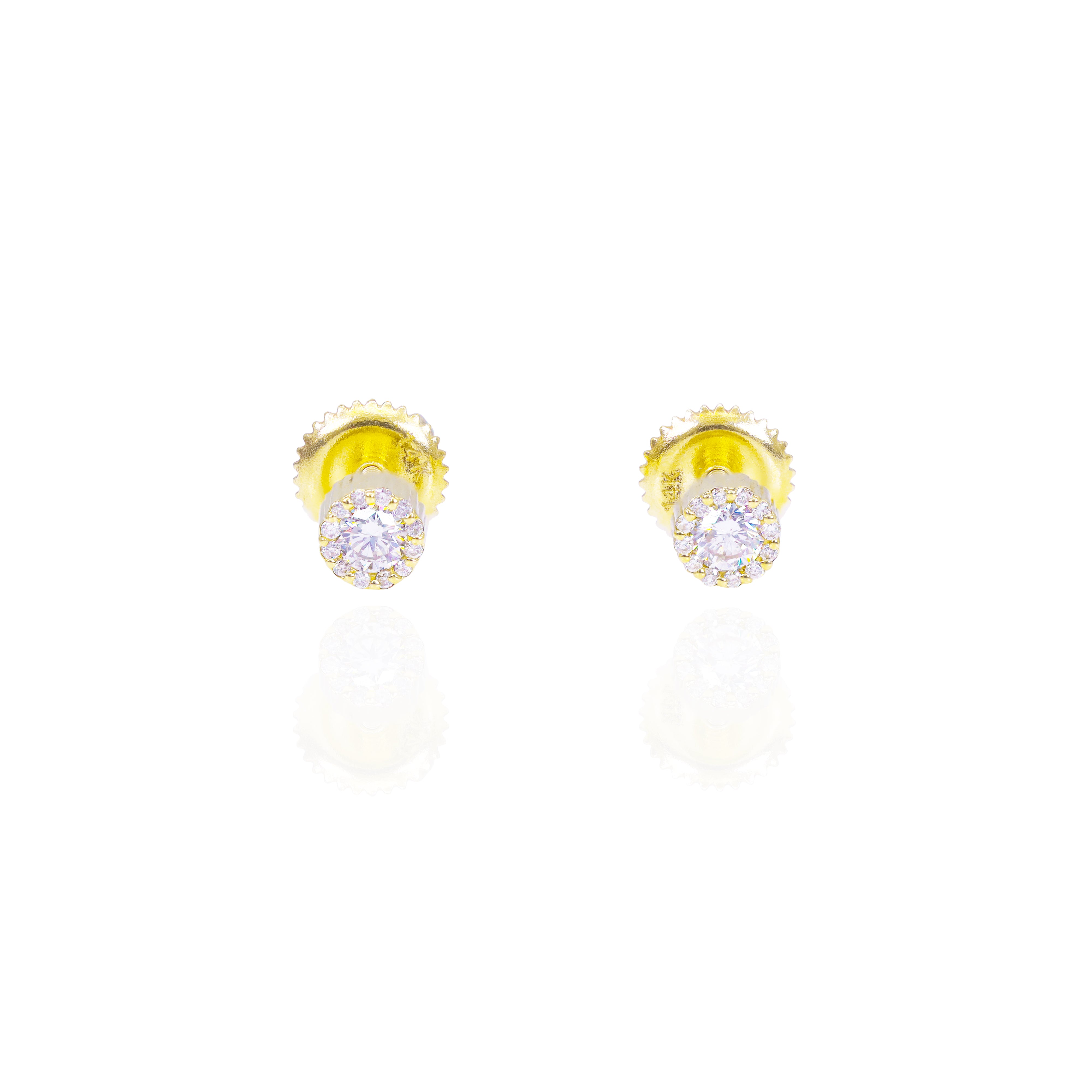 Bezel Set Solitare Diamond Earrings