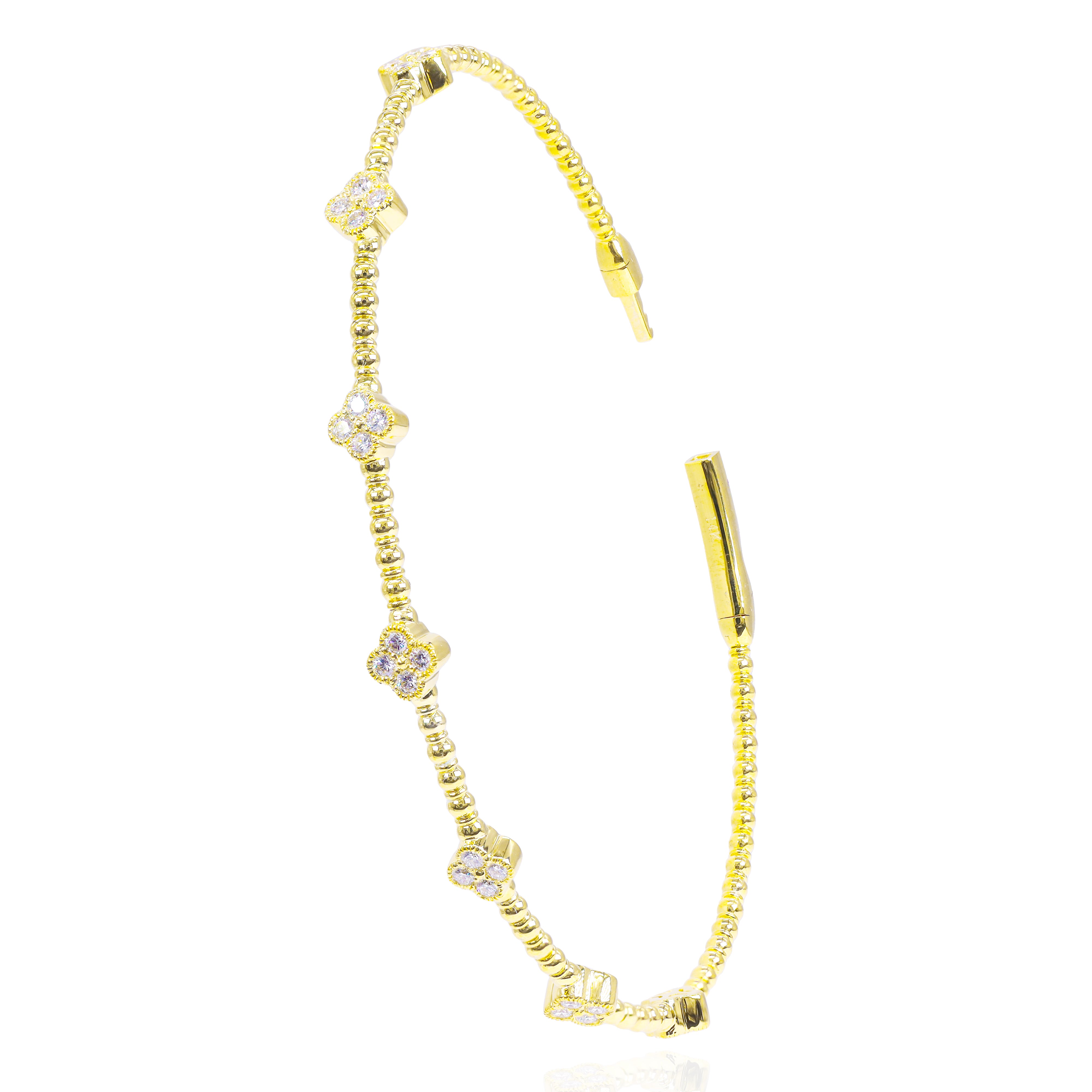 Clover Diamond Bangle