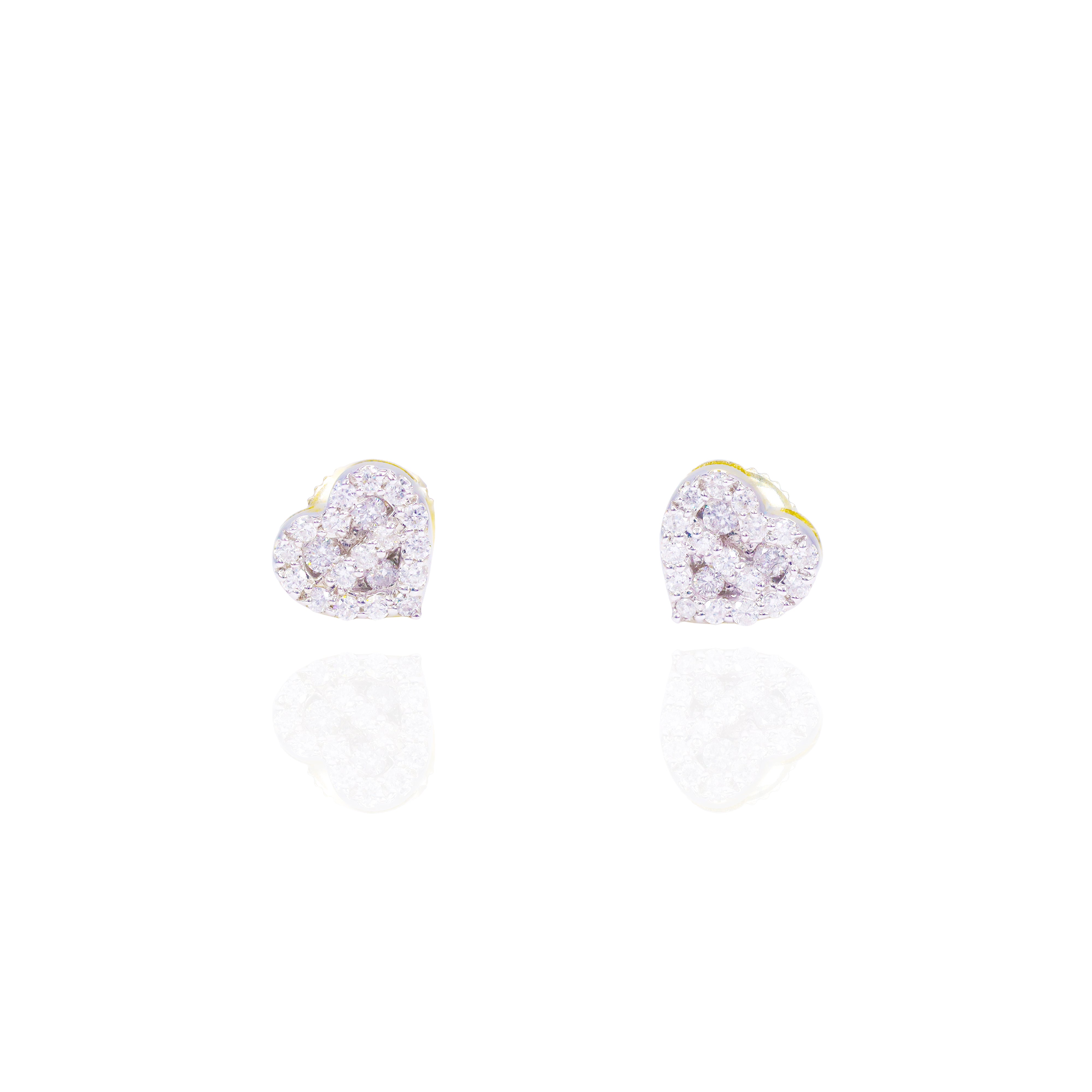 Cluster Channel Set Heart Diamond Earrings