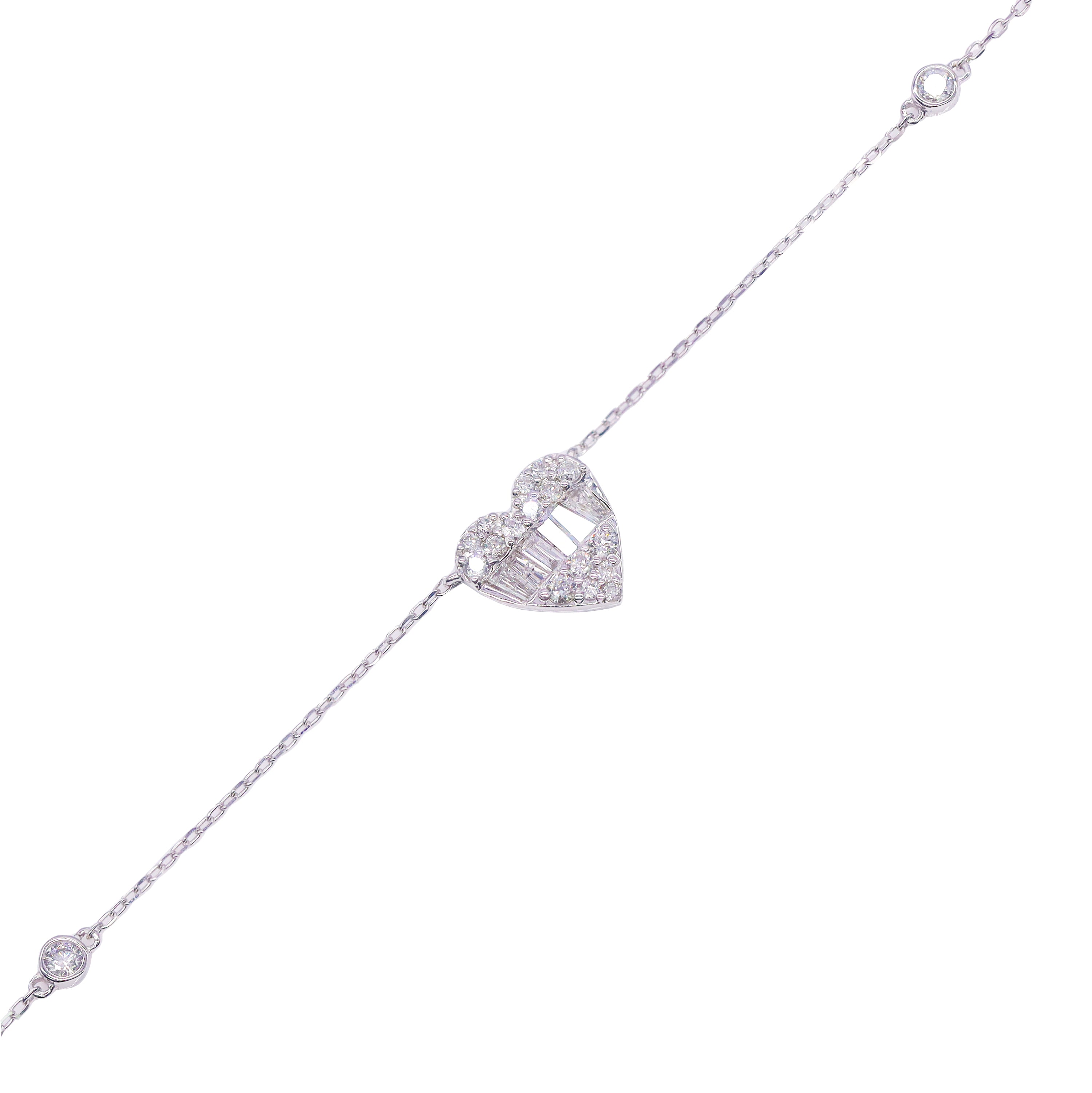 Diamond by The Yard Diamond Baguette Heart Chain