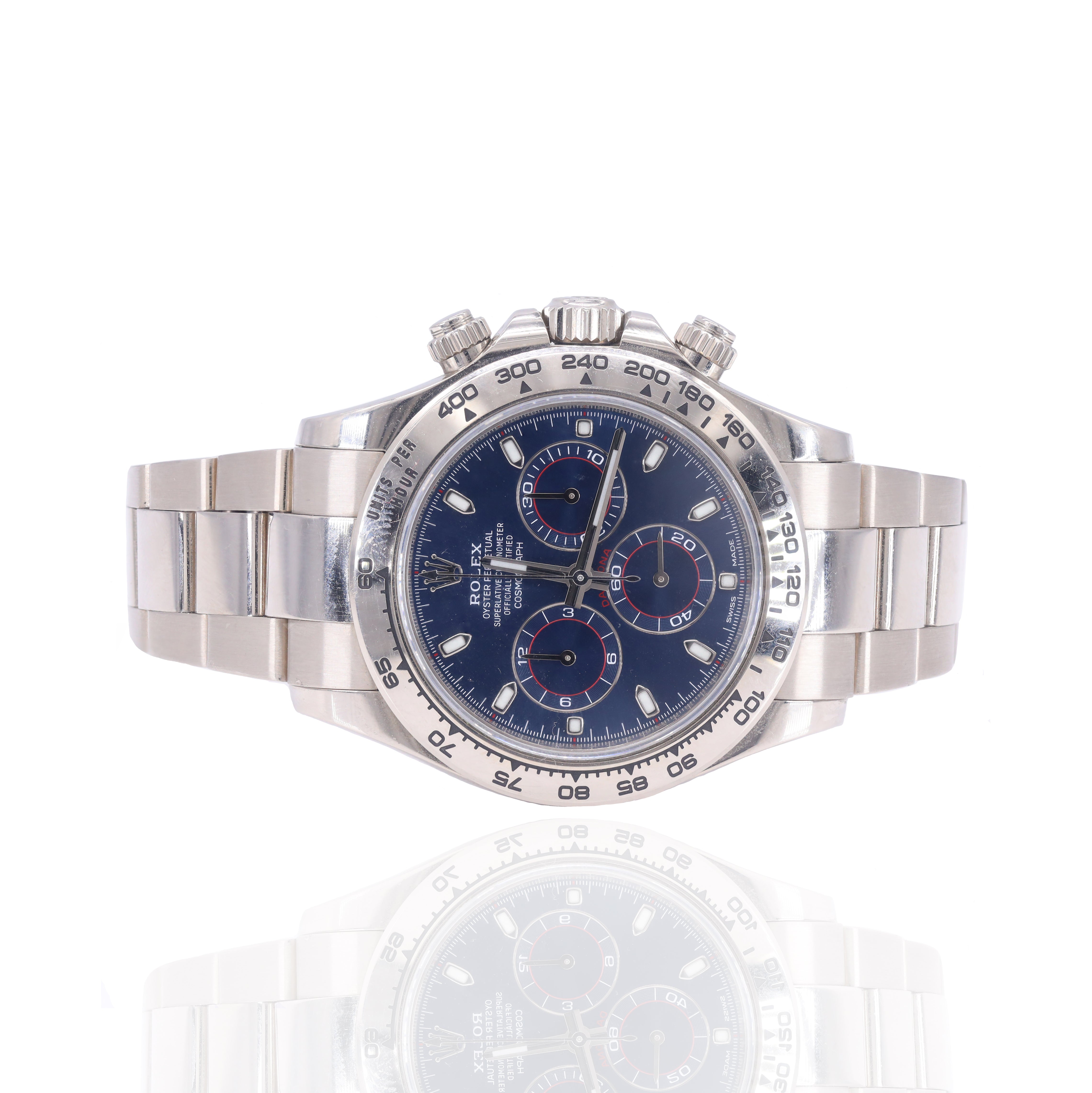 Rolex 116509 Cosmograph Daytona 40MM White Gold Bright Blue Dial