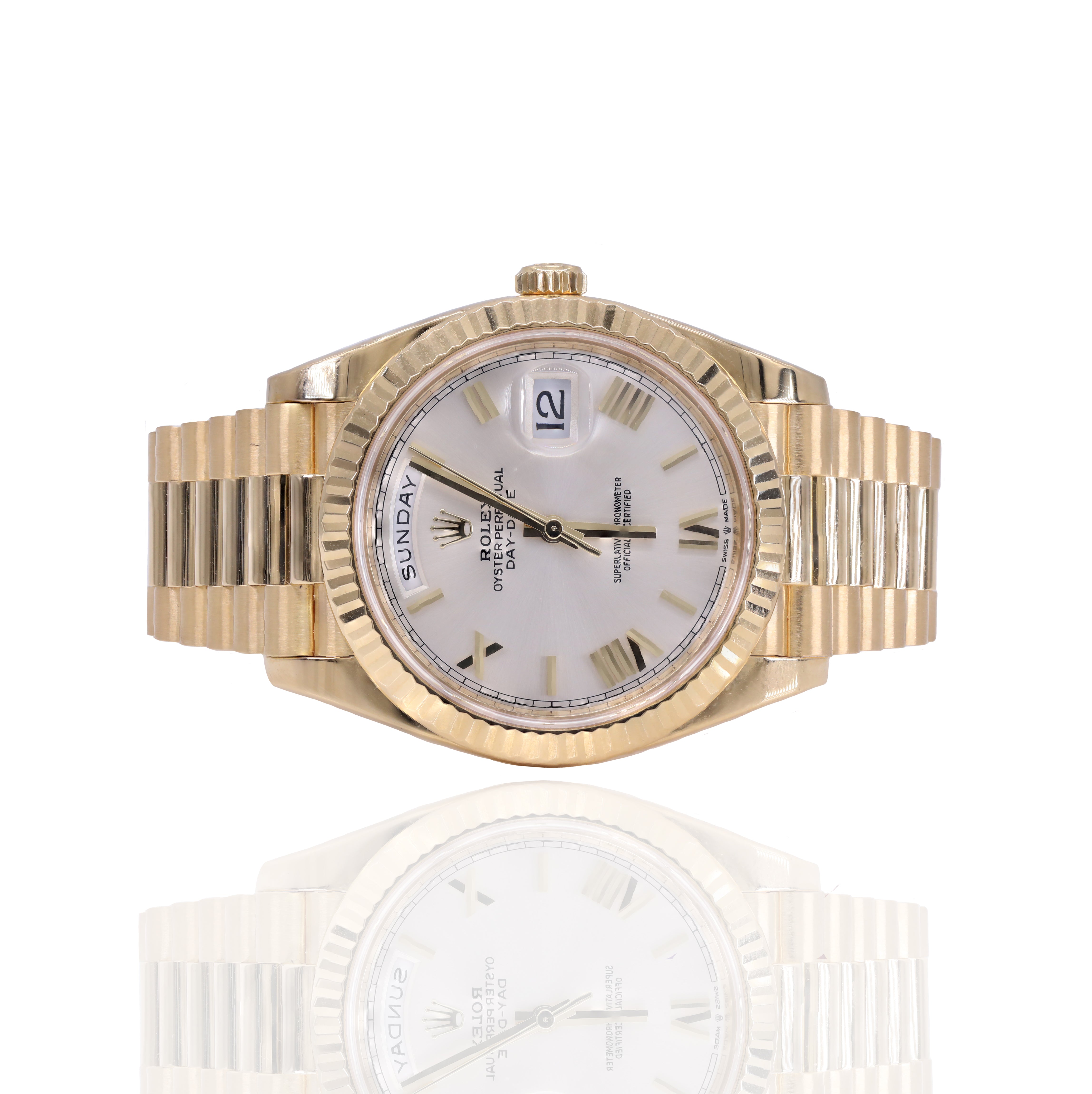 Rolex 228238 Day-Date 40mm Silver Roman Dial