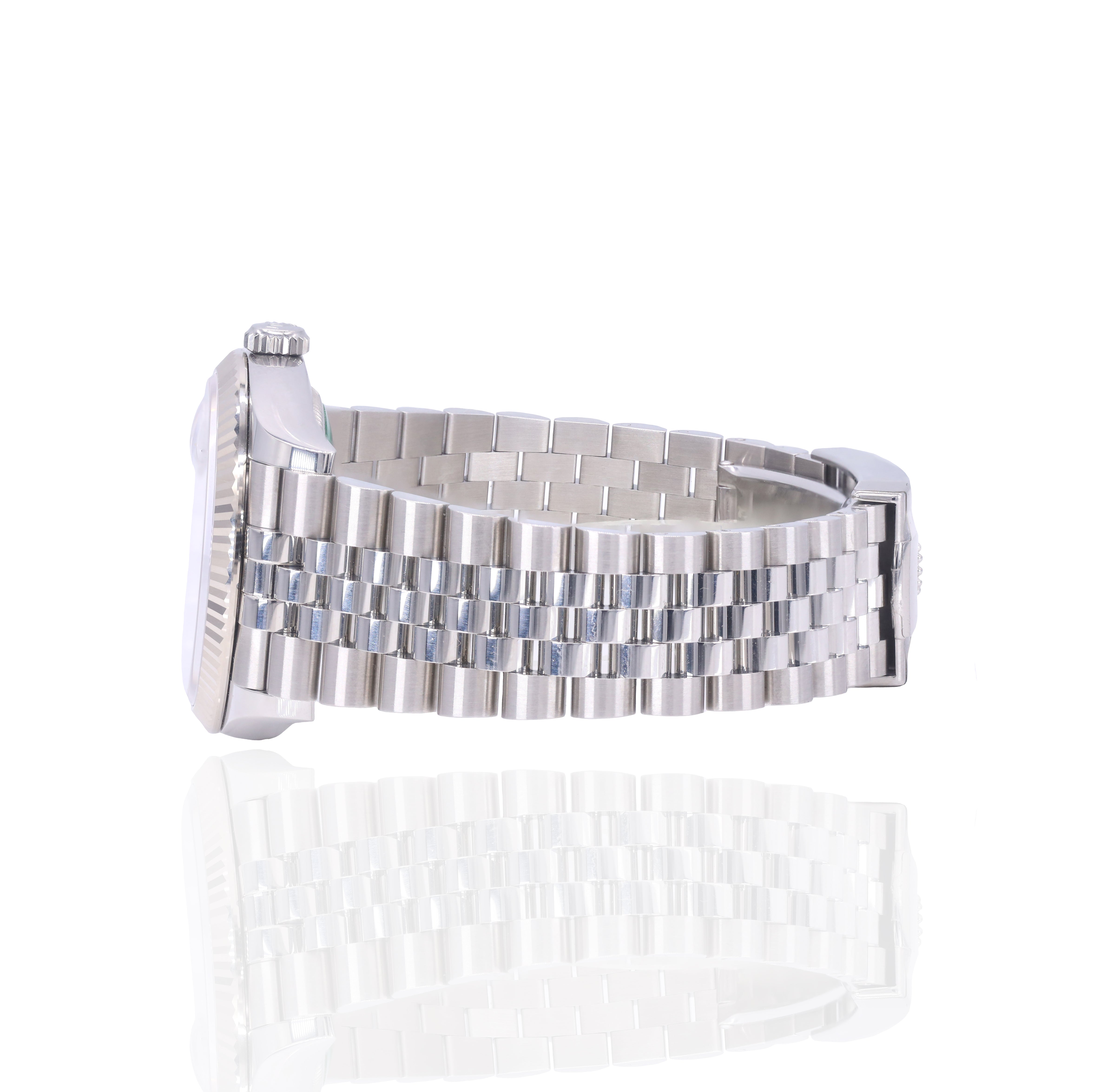 Rolex 126234 DateJust White Mother-of-Pearl Diamond-Set Dial 36mm Fluted Bezel