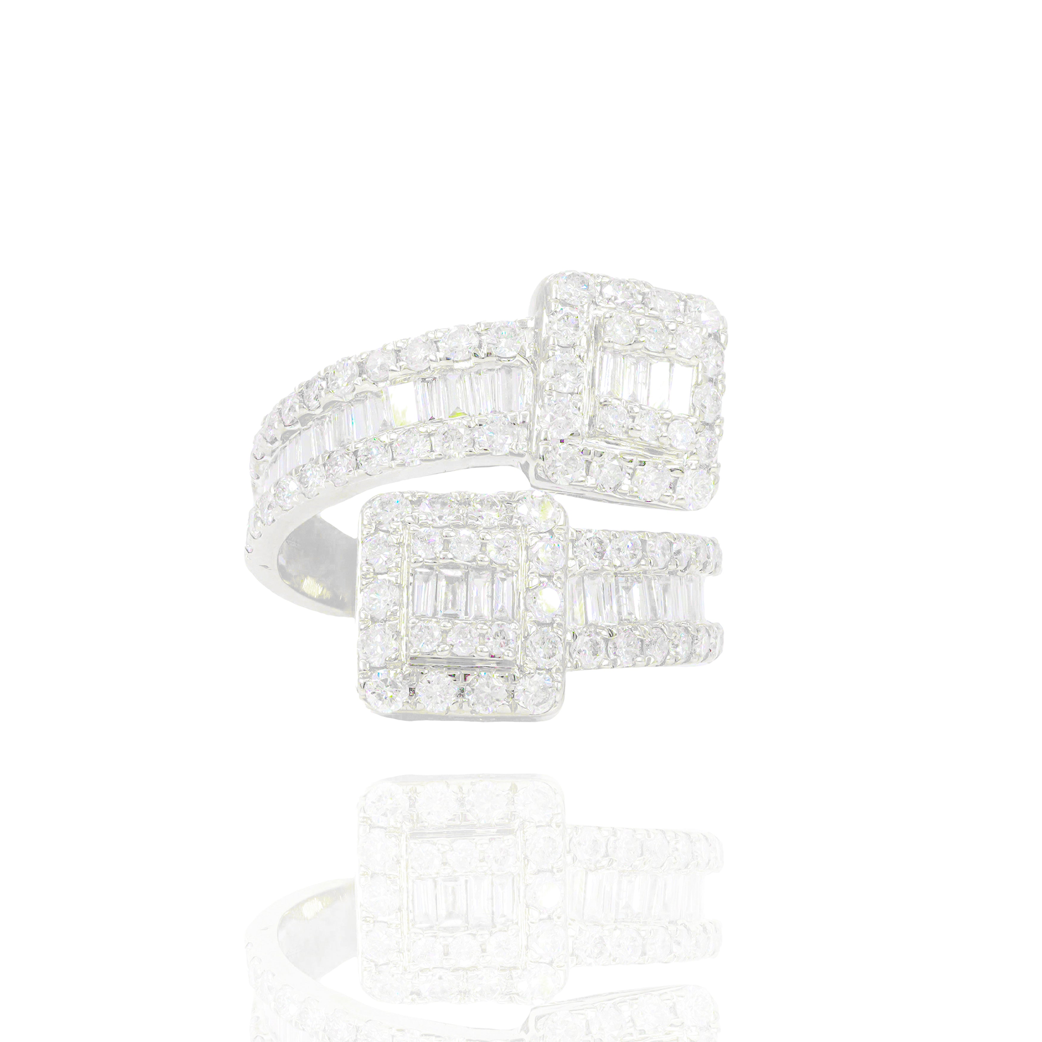Wrapped Baguette Diamond Ring