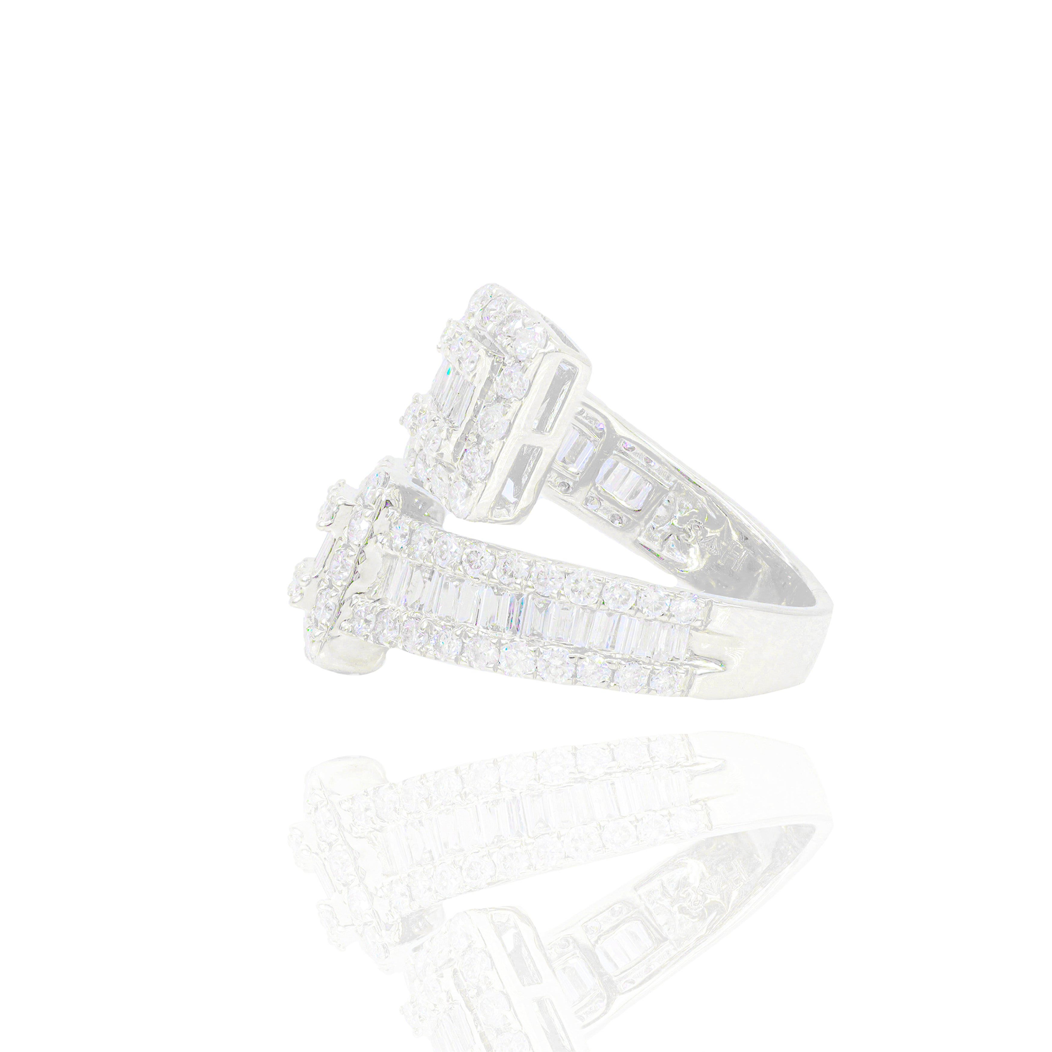Wrapped Baguette Diamond Ring