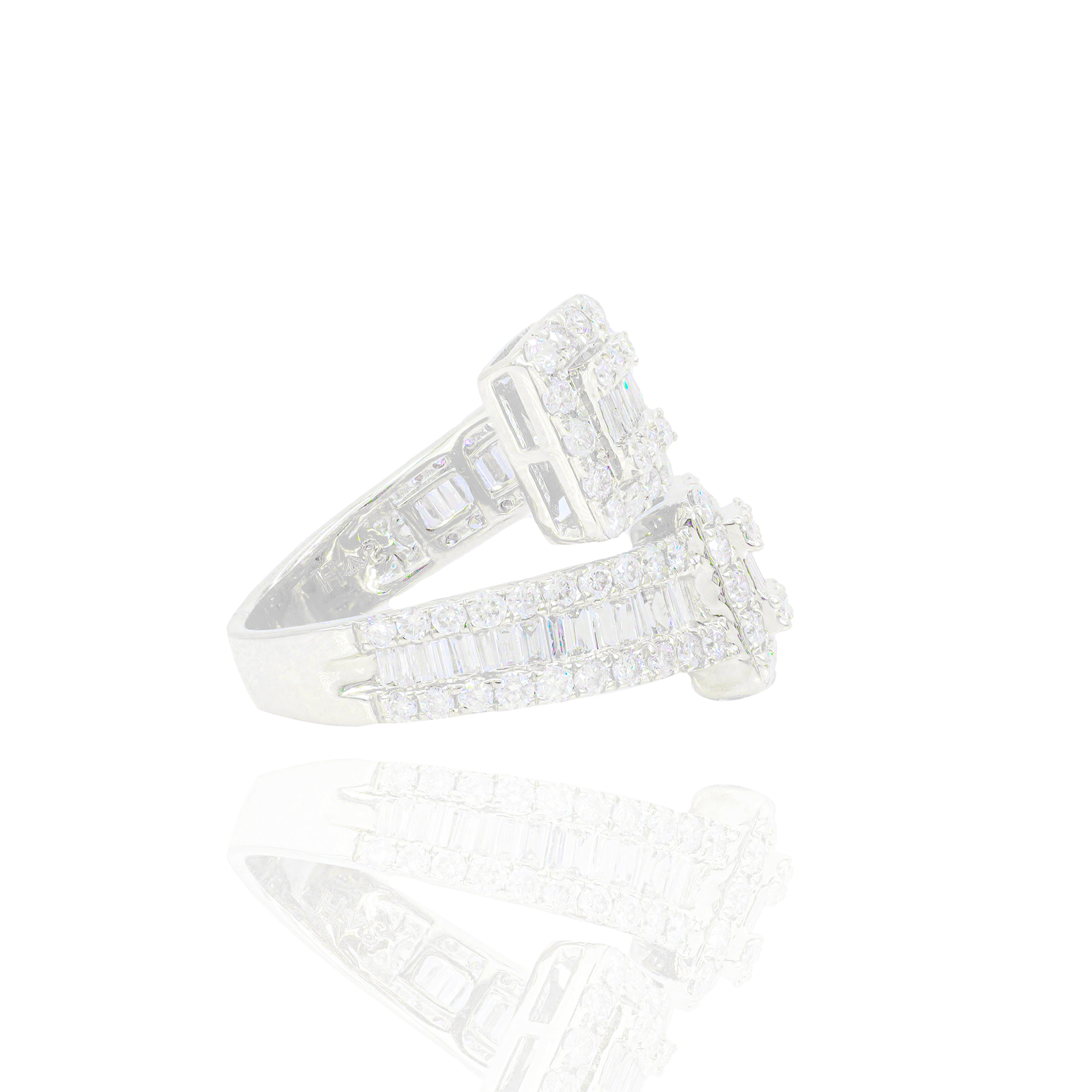 Wrapped Baguette Diamond Ring