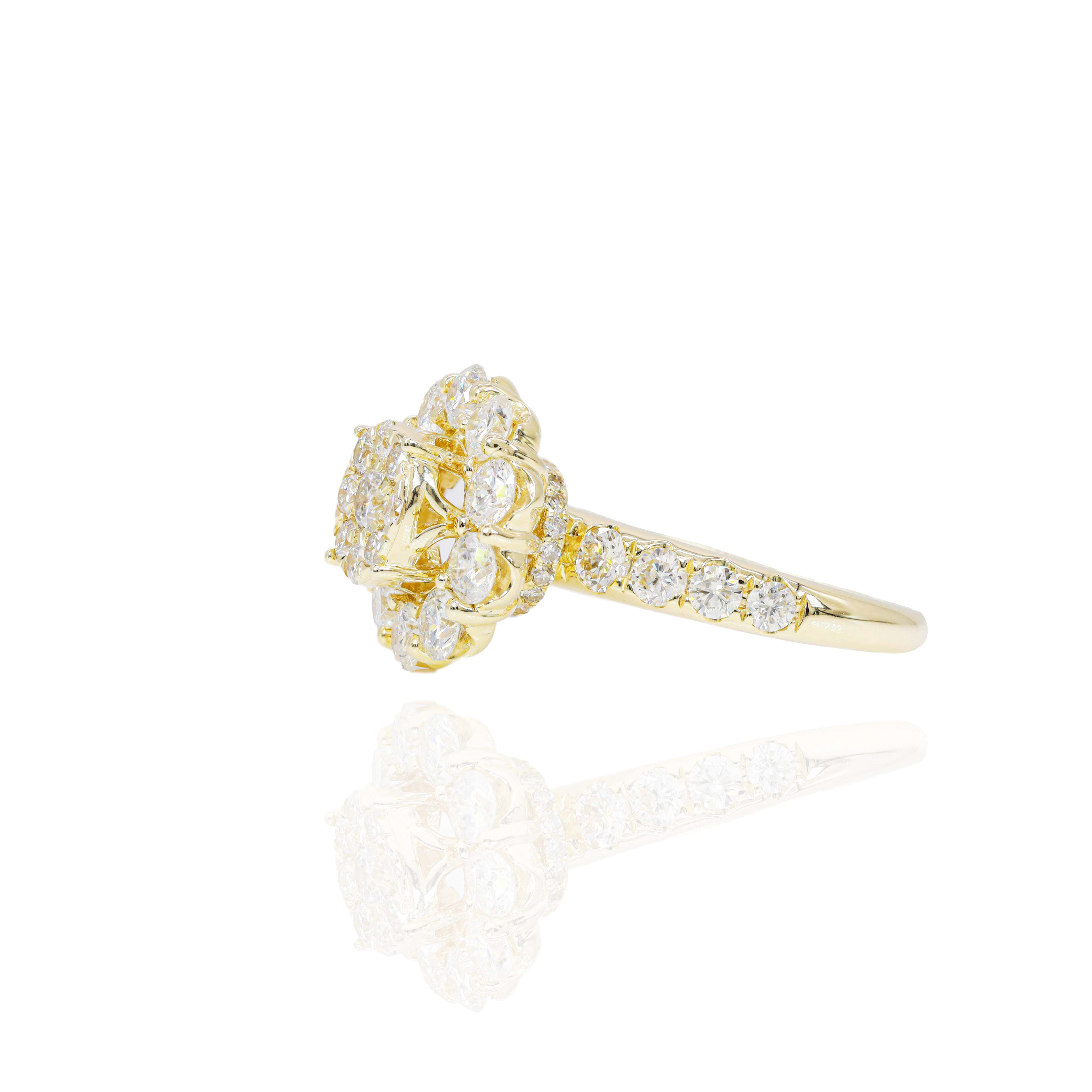 Round Diamond with Halo & Hidden Halo Diamond Engagement Ring