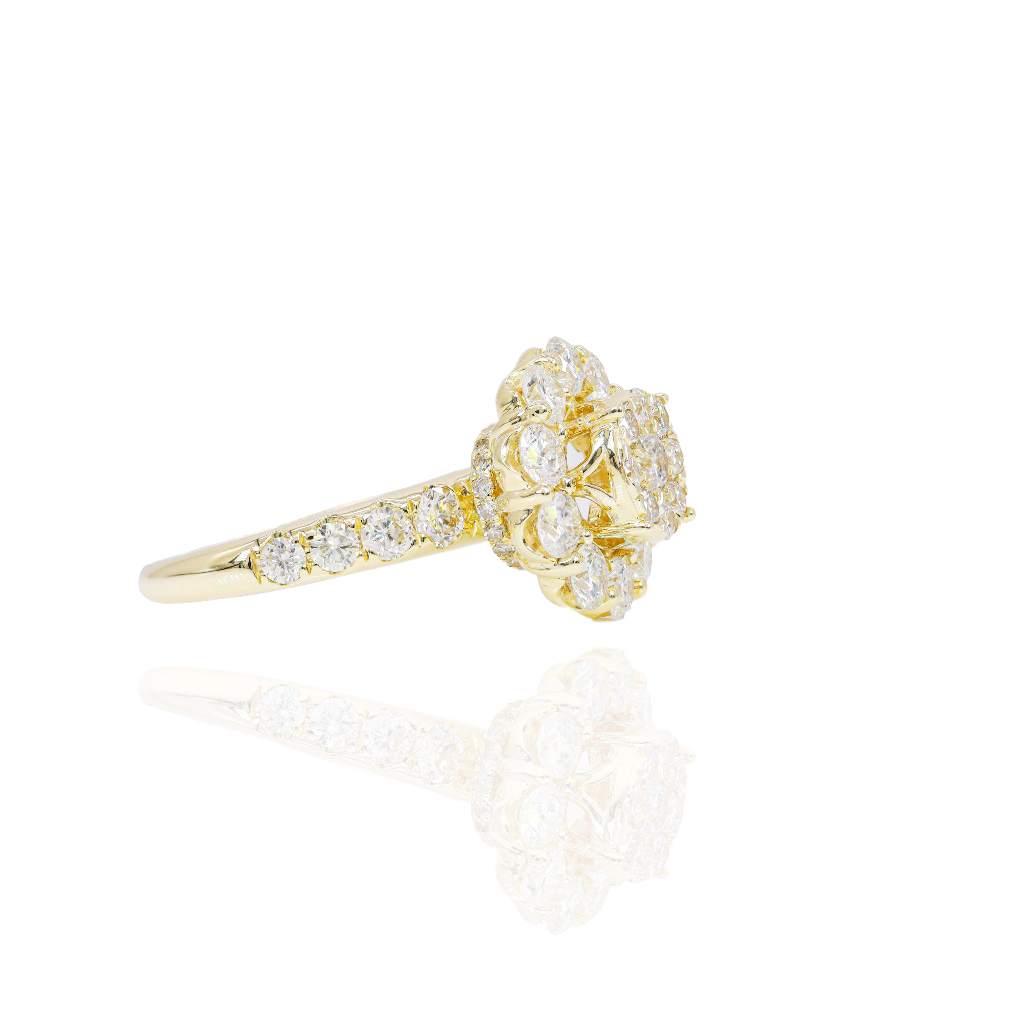 Round Diamond with Halo & Hidden Halo Diamond Engagement Ring