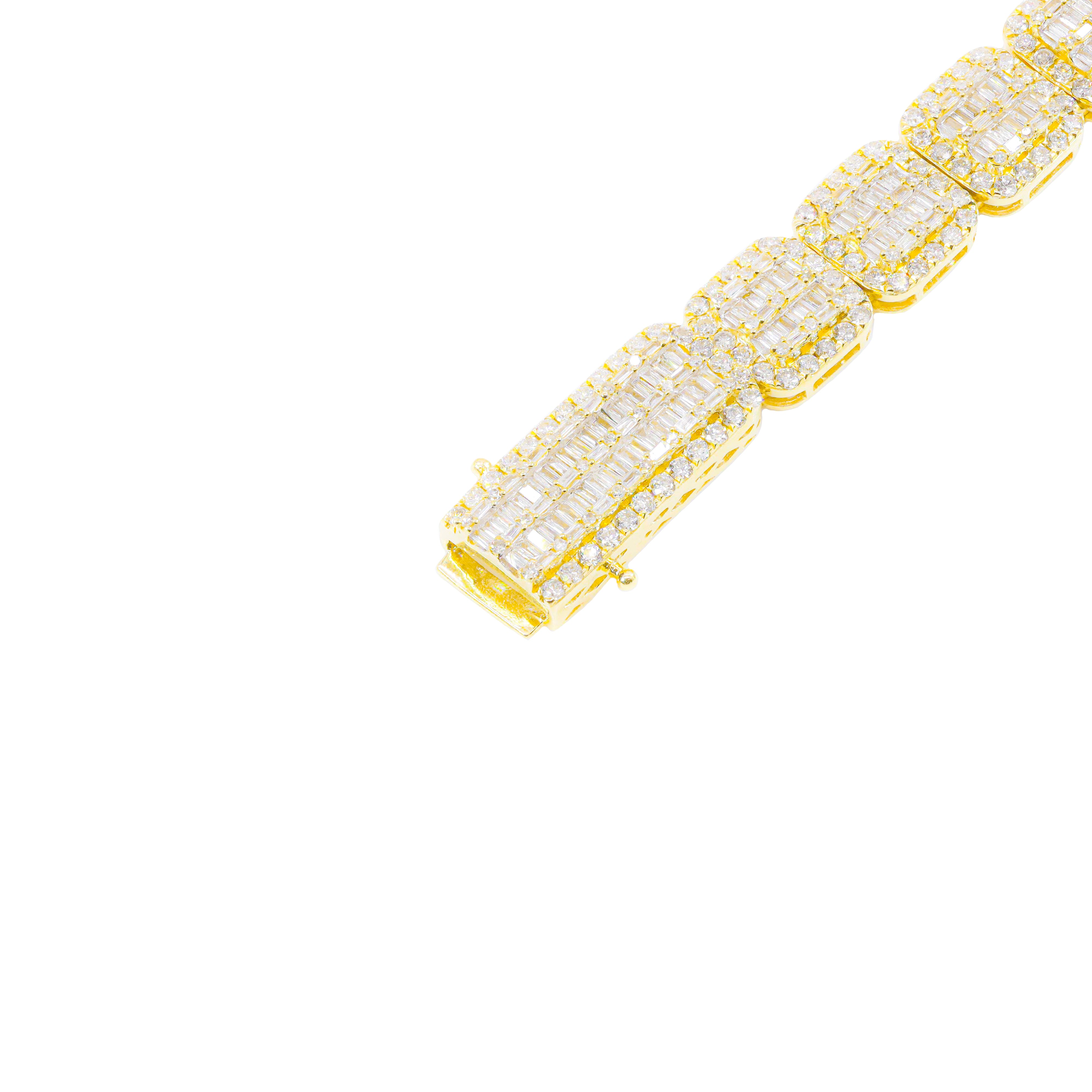 Square Baguette and Round Diamond Chain