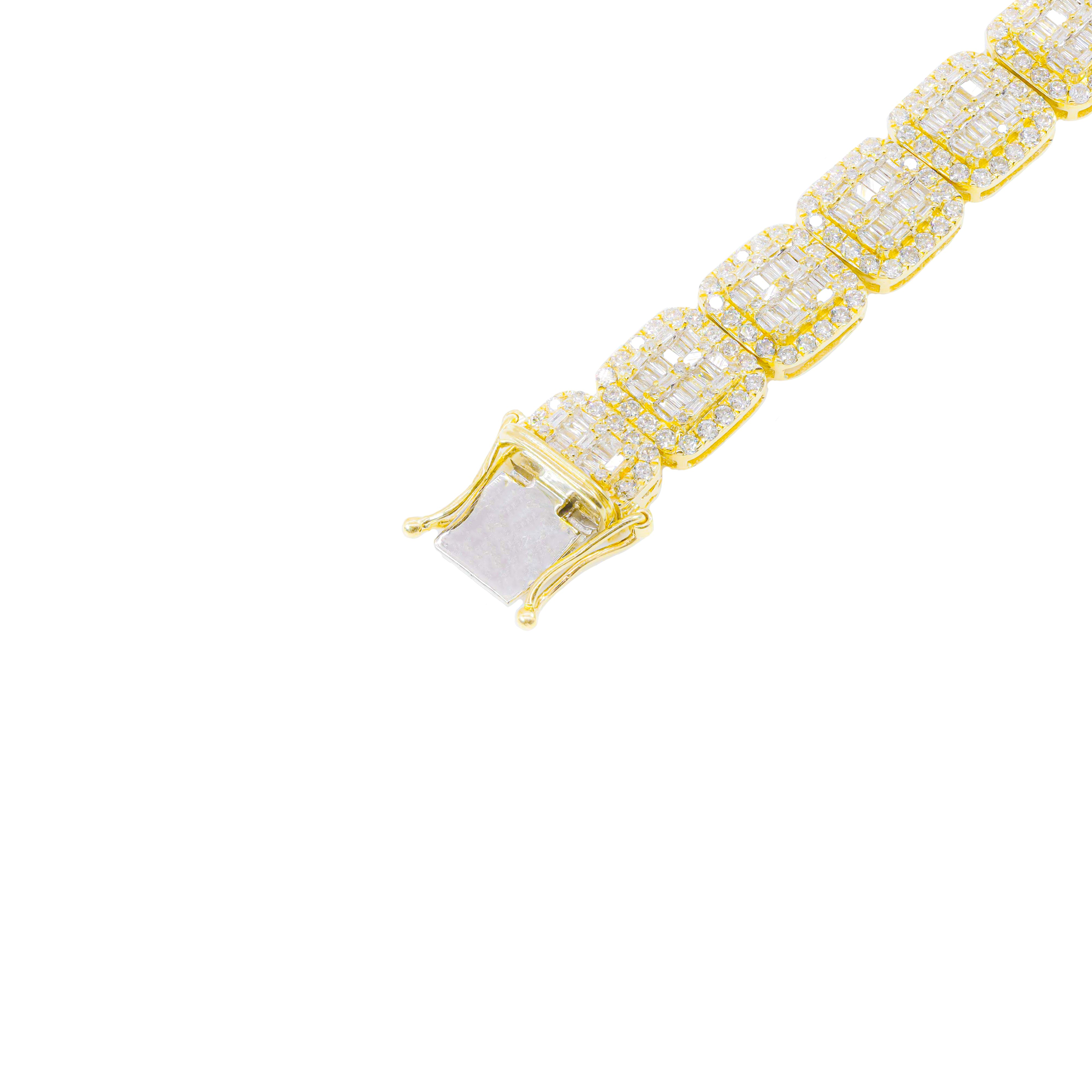 Square Baguette and Round Diamond Chain