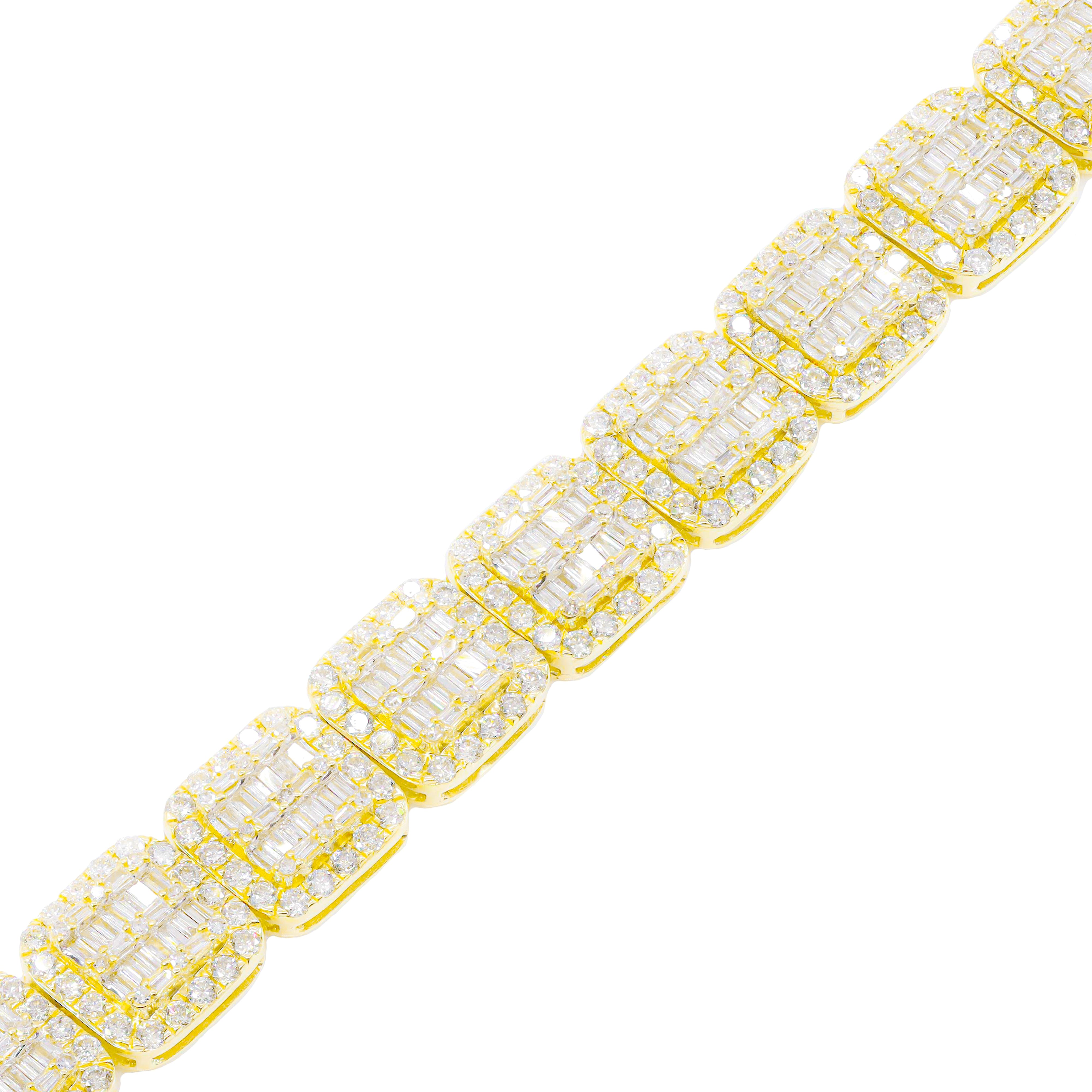 Square Baguette and Round Diamond Chain