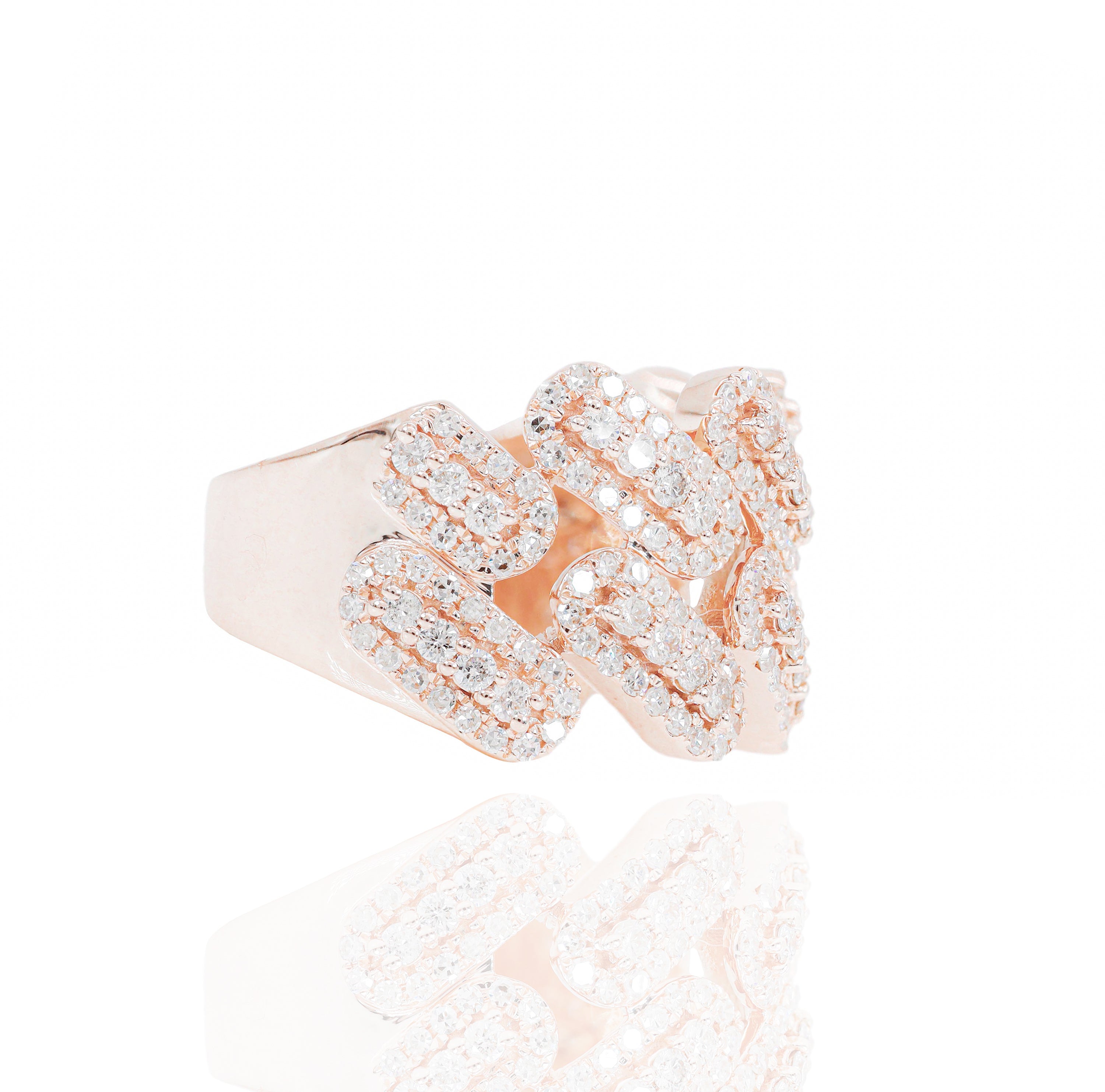 17mm Layered Cuban Diamond Ring