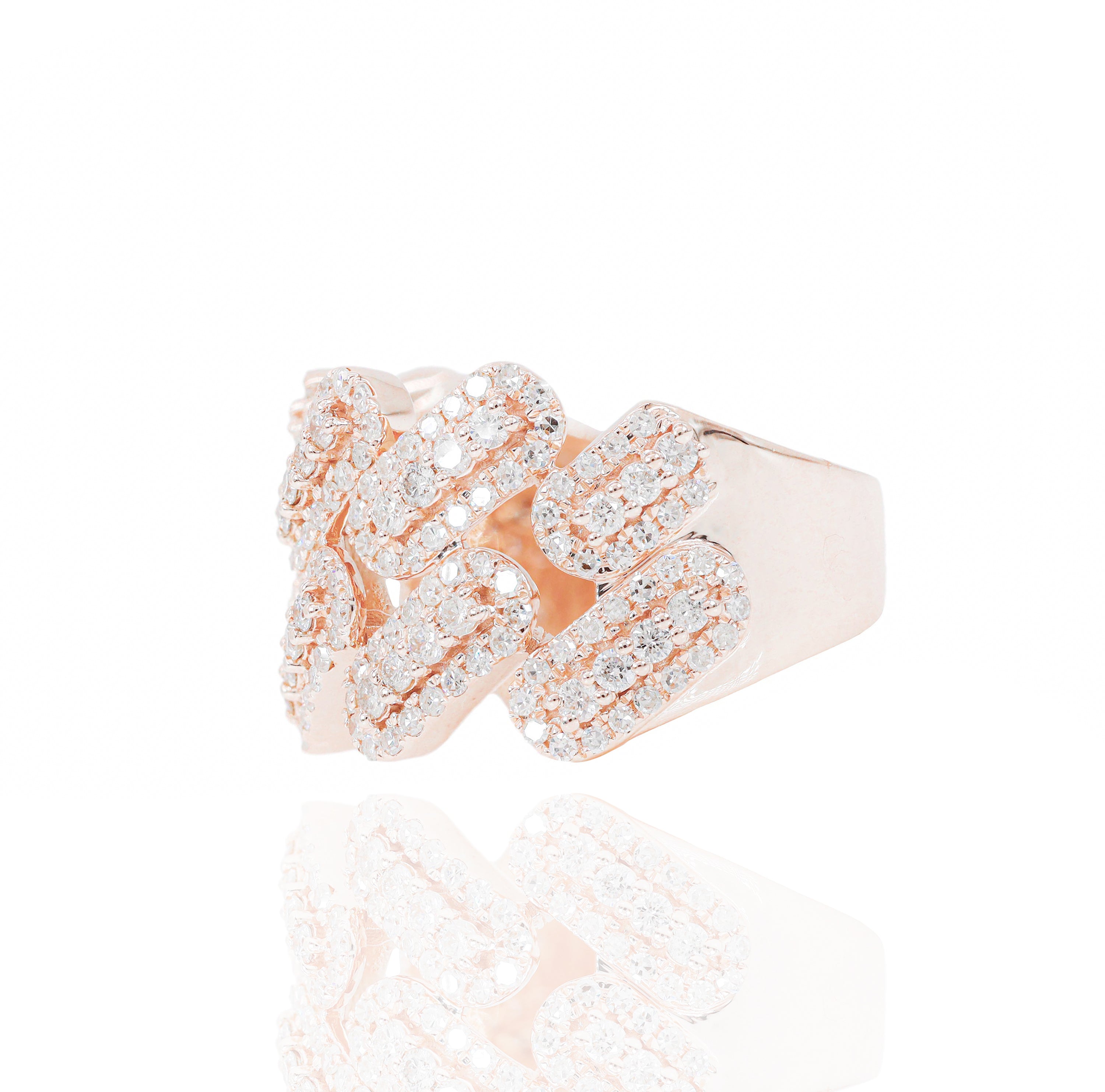 17mm Layered Cuban Diamond Ring