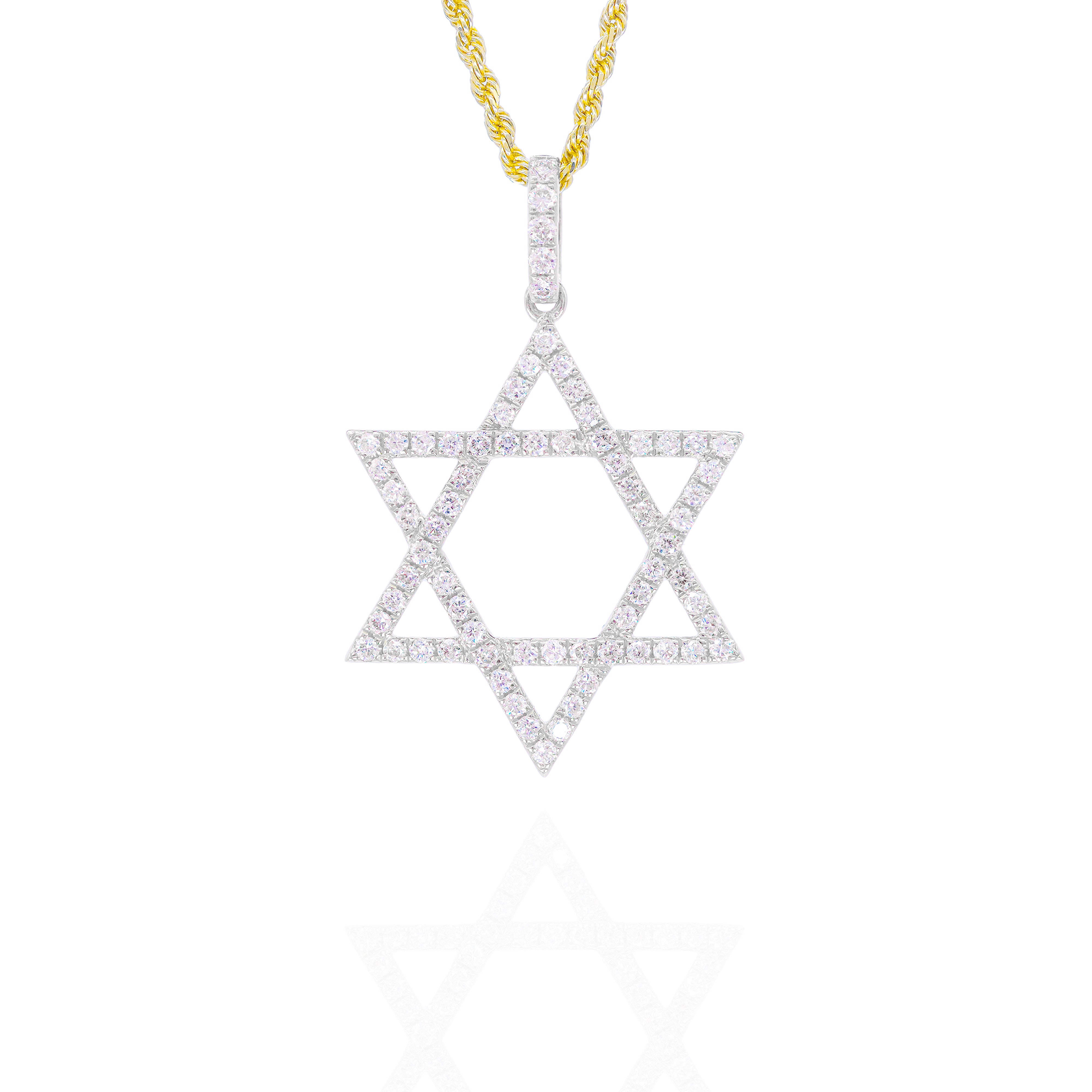 One Row Star of David Diamond Pendant