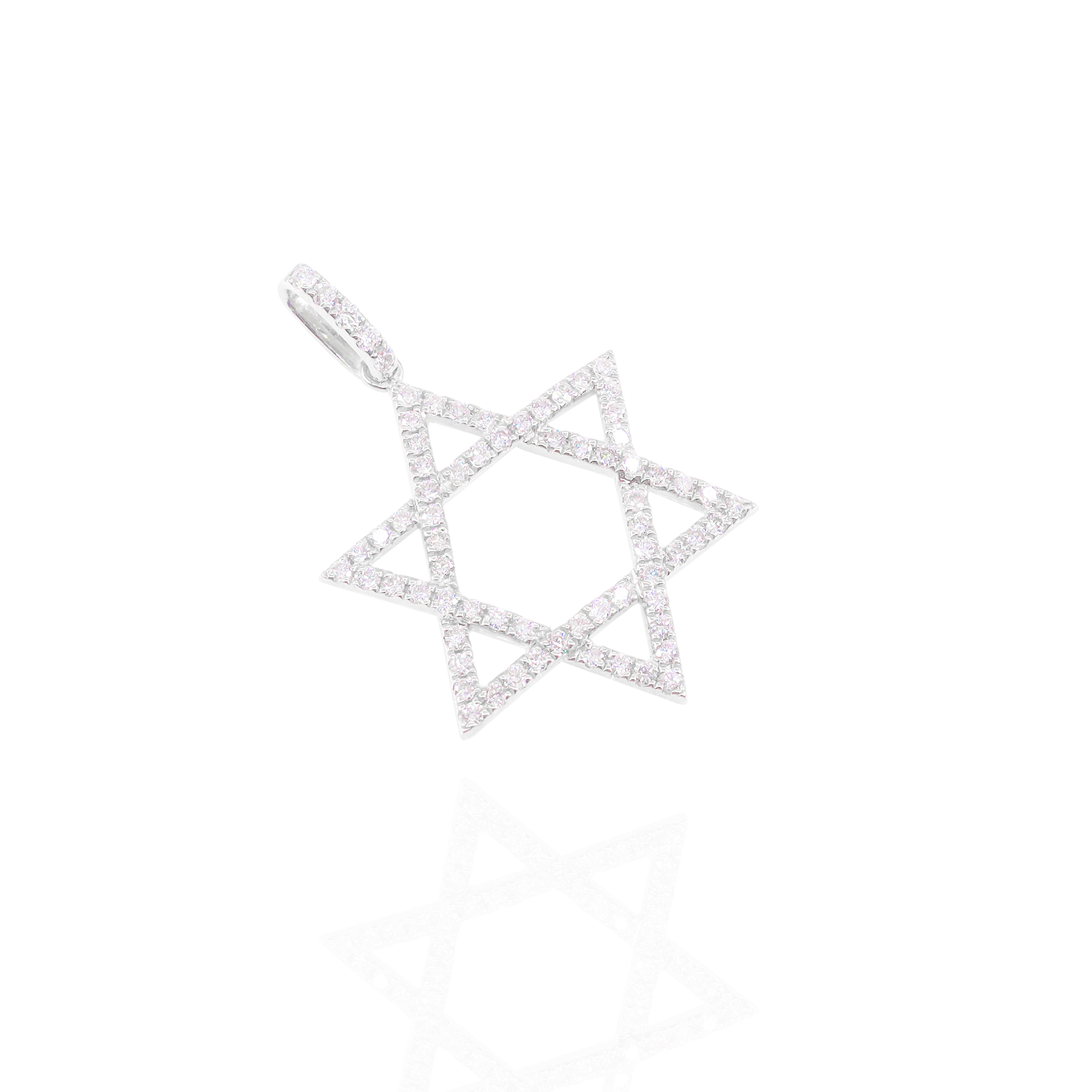 One Row Star of David Diamond Pendant