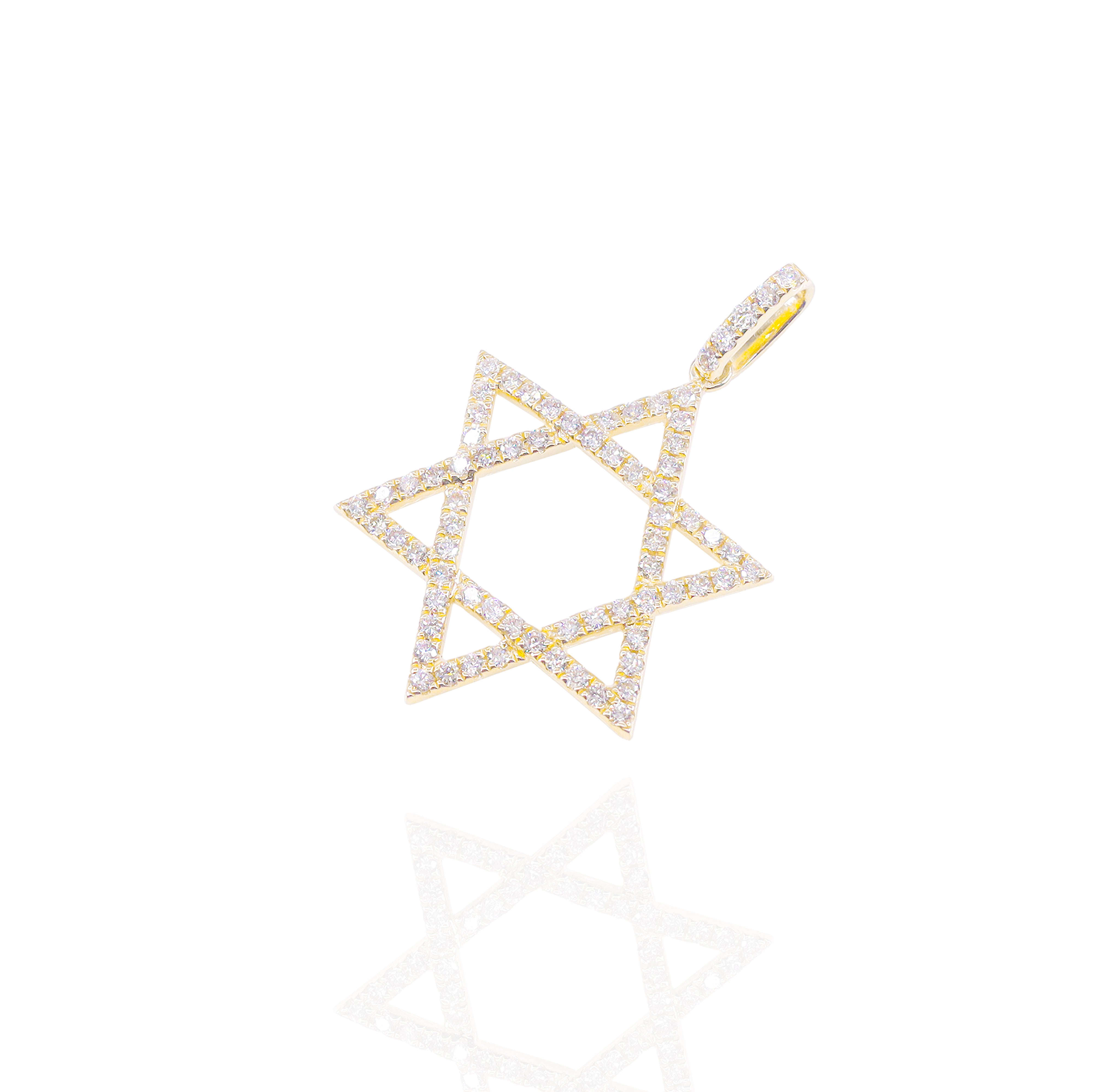 One Row Star of David Diamond Pendant