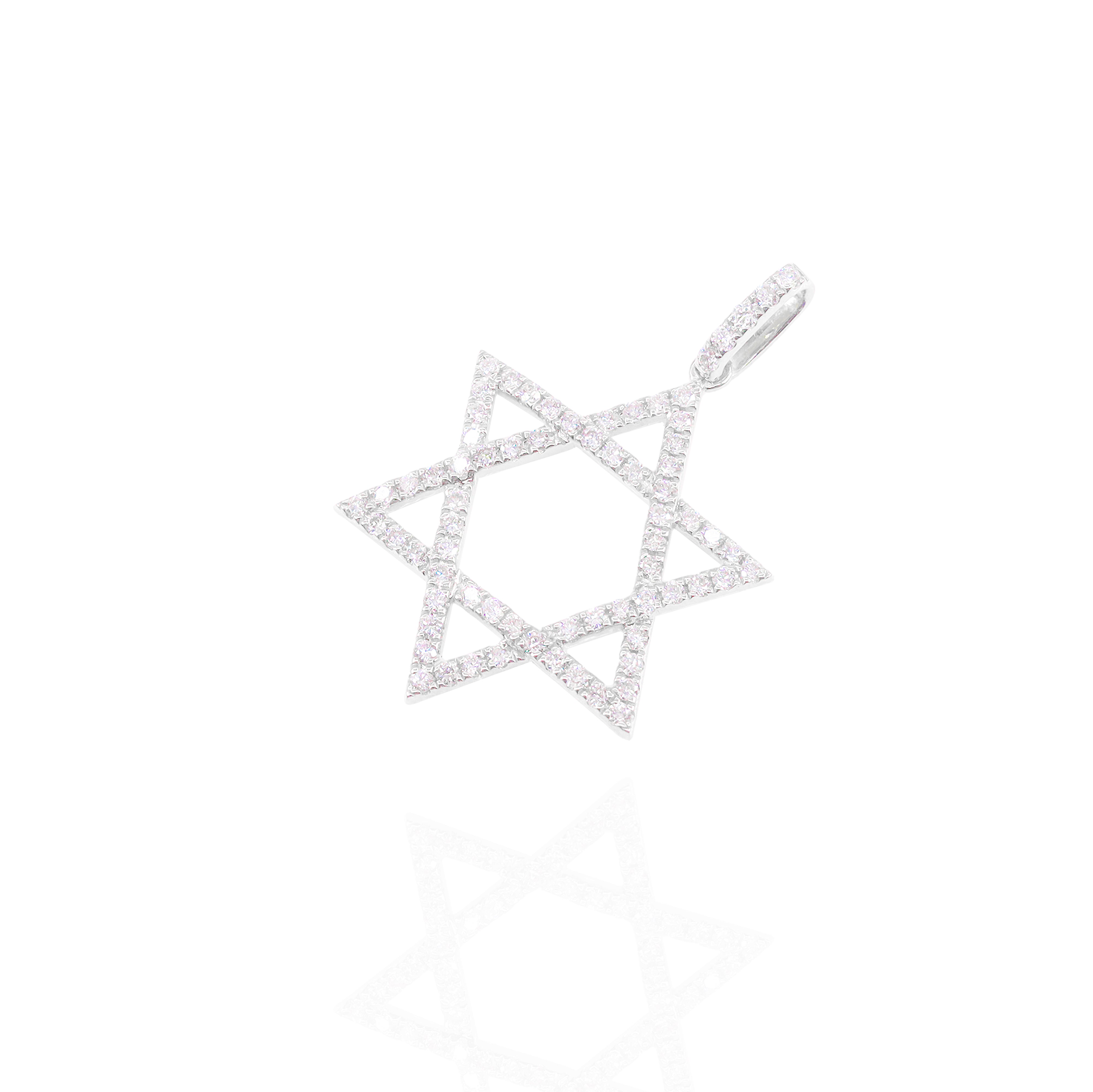 One Row Star of David Diamond Pendant