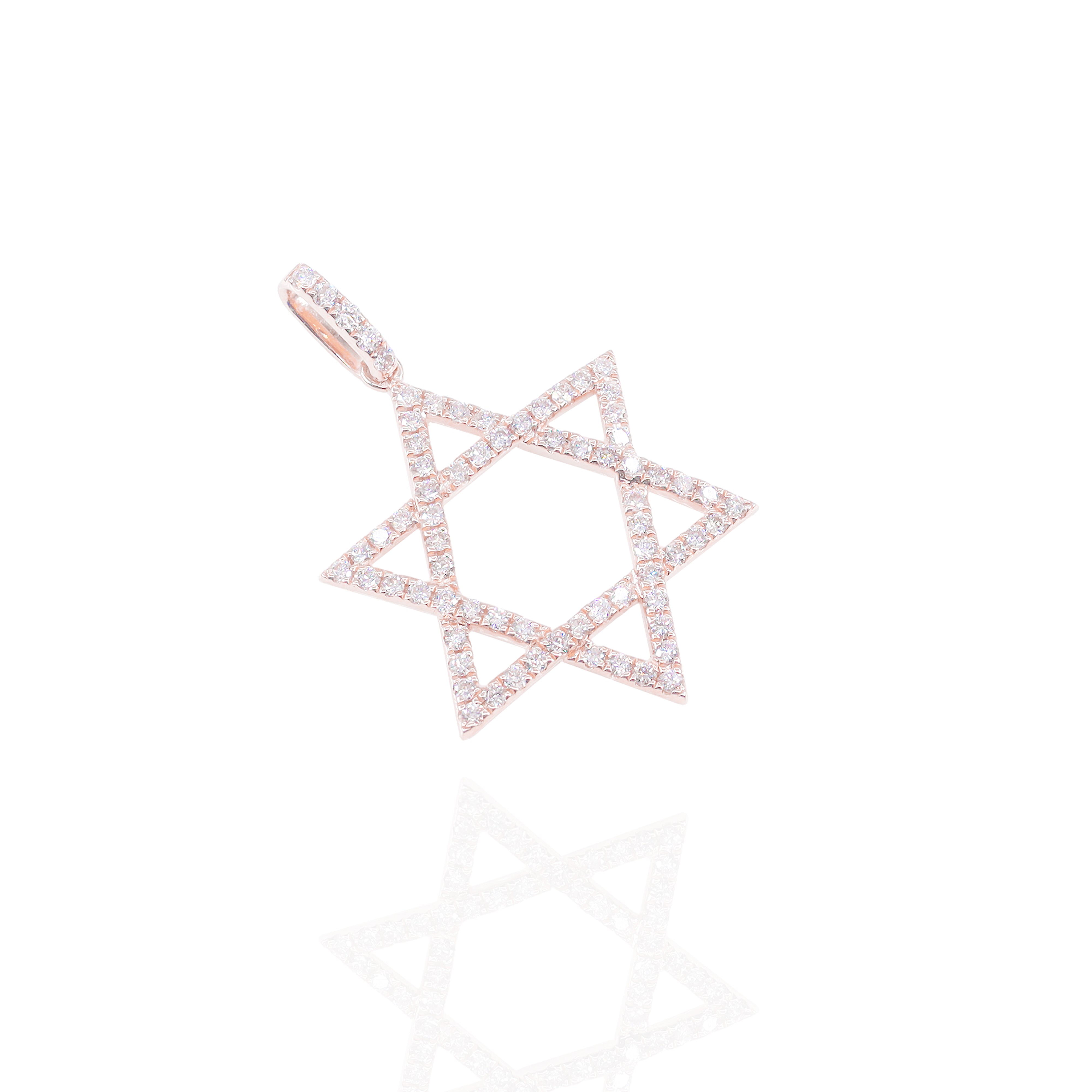 One Row Star of David Diamond Pendant