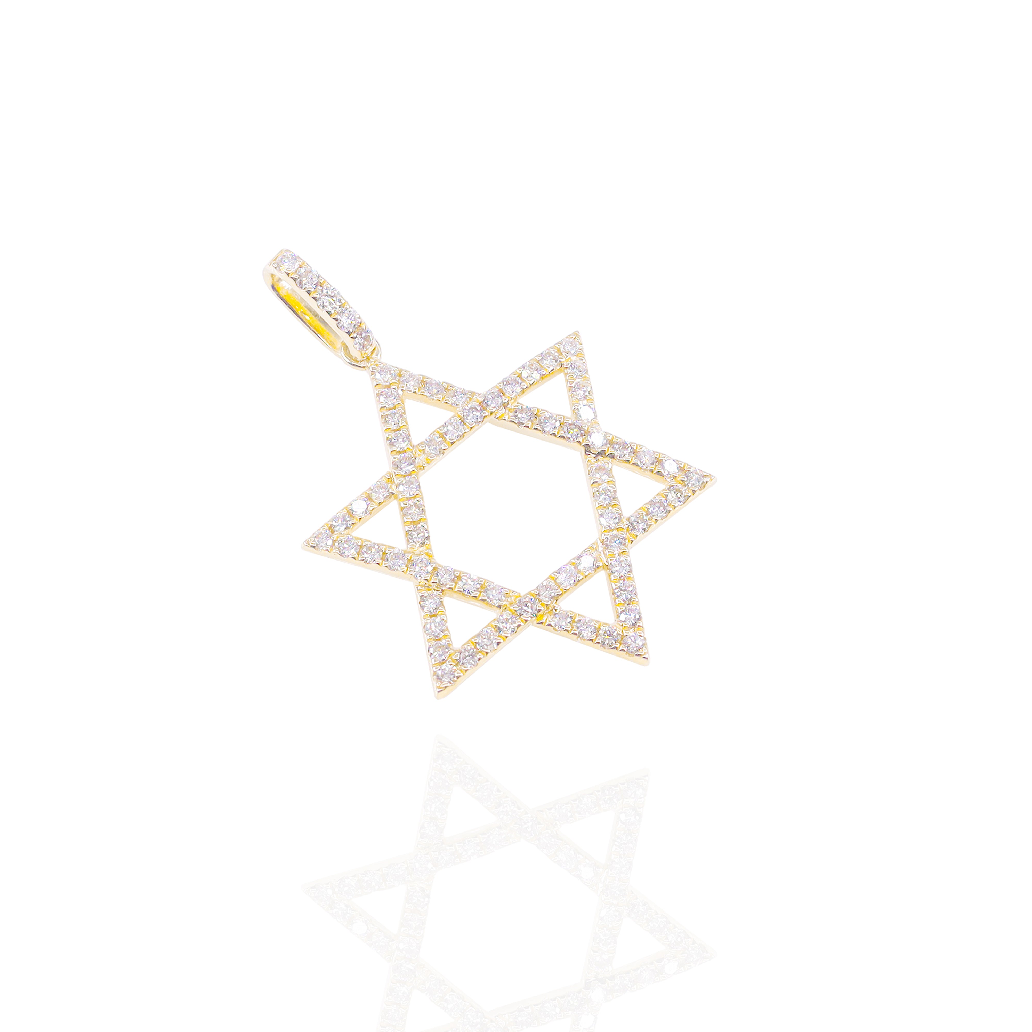 One Row Star of David Diamond Pendant
