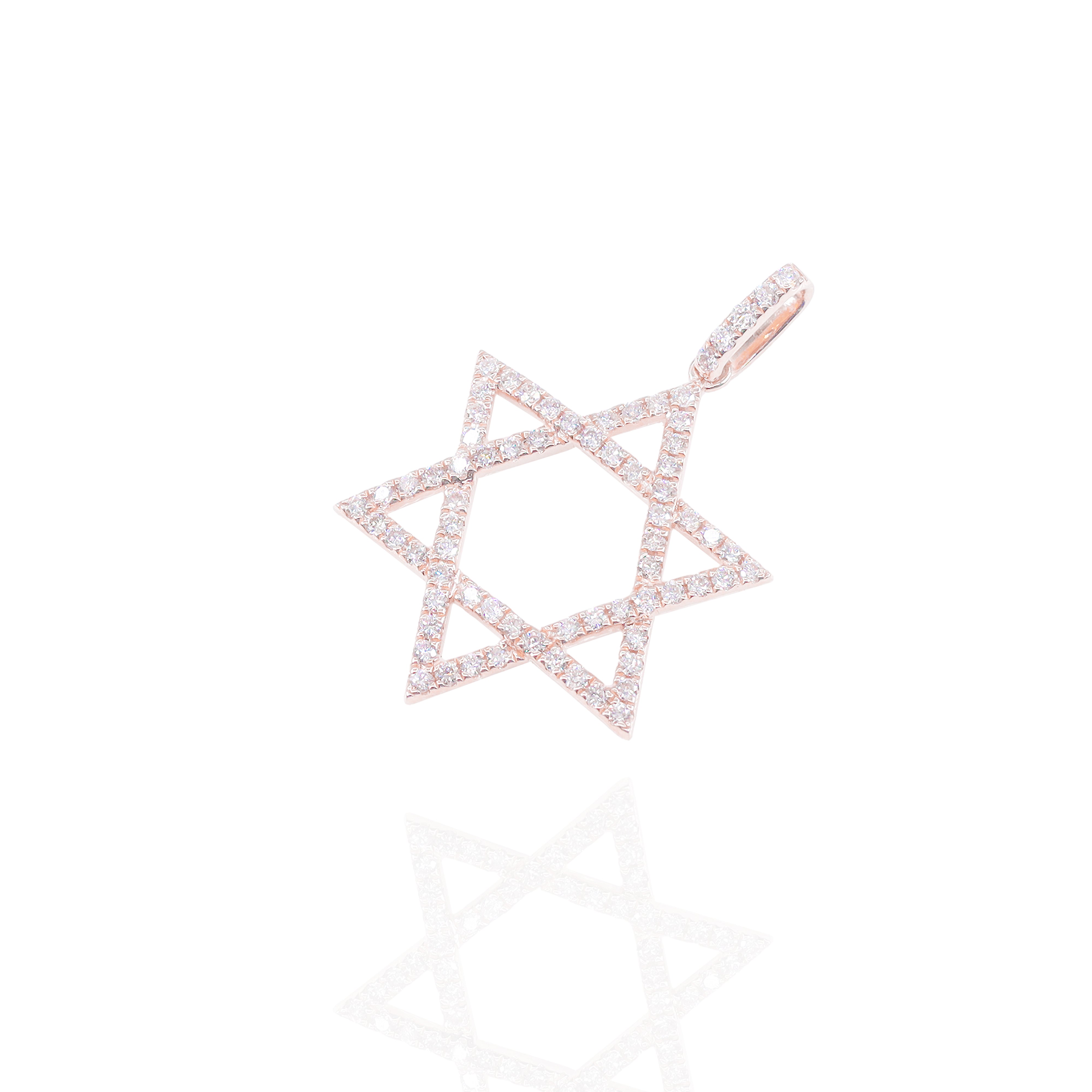 One Row Star of David Diamond Pendant