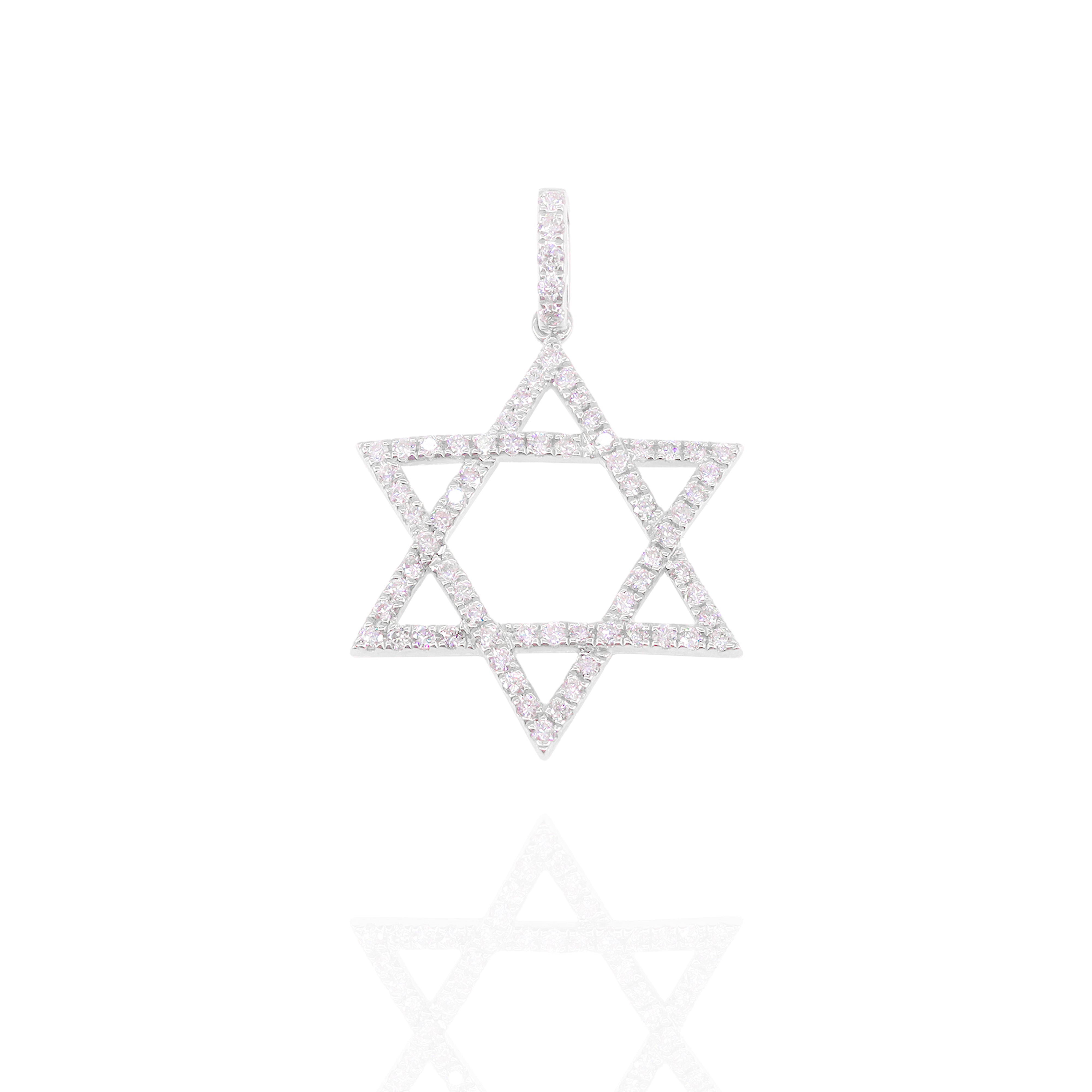 One Row Star of David Diamond Pendant