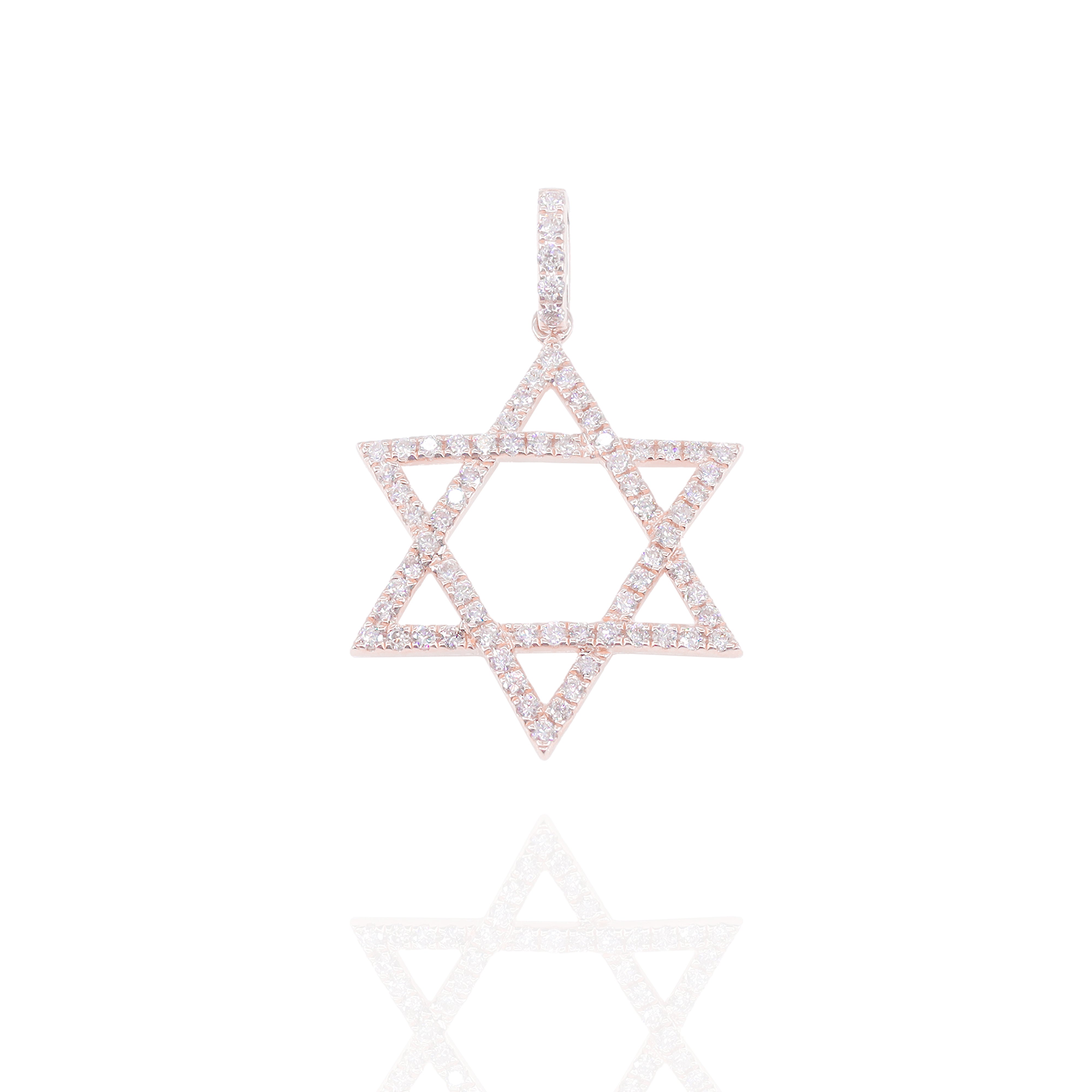One Row Star of David Diamond Pendant