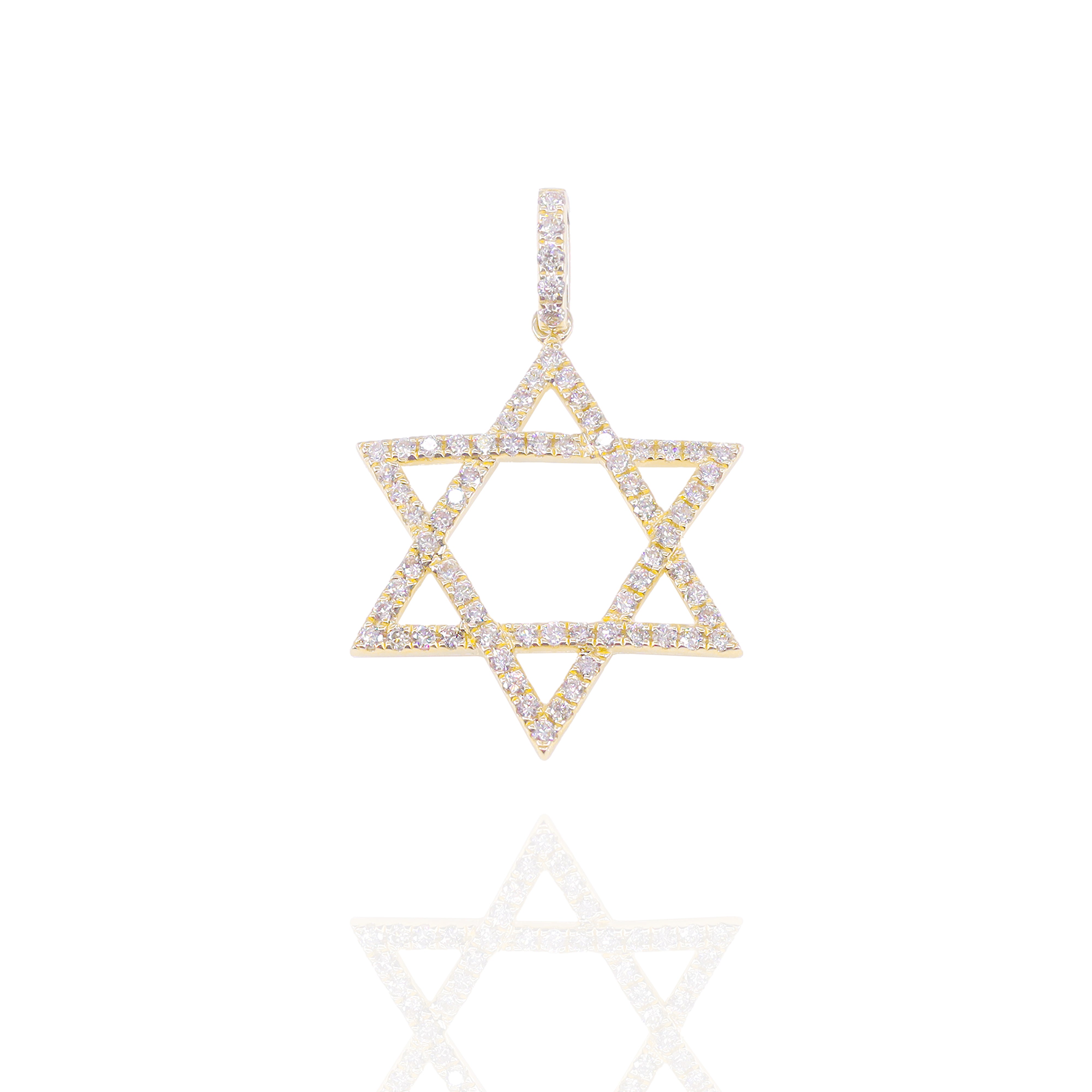 One Row Star of David Diamond Pendant