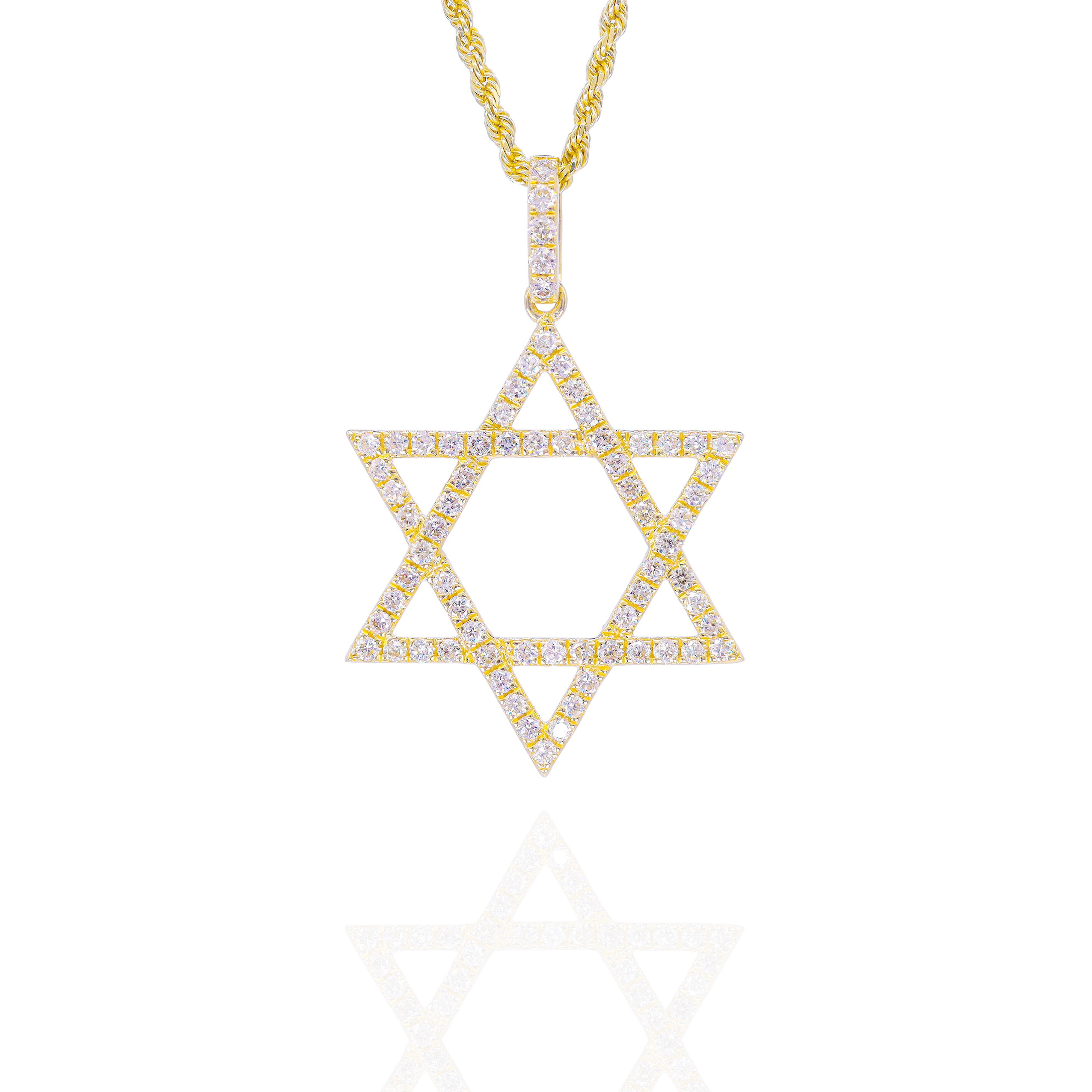 One Row Star of David Diamond Pendant
