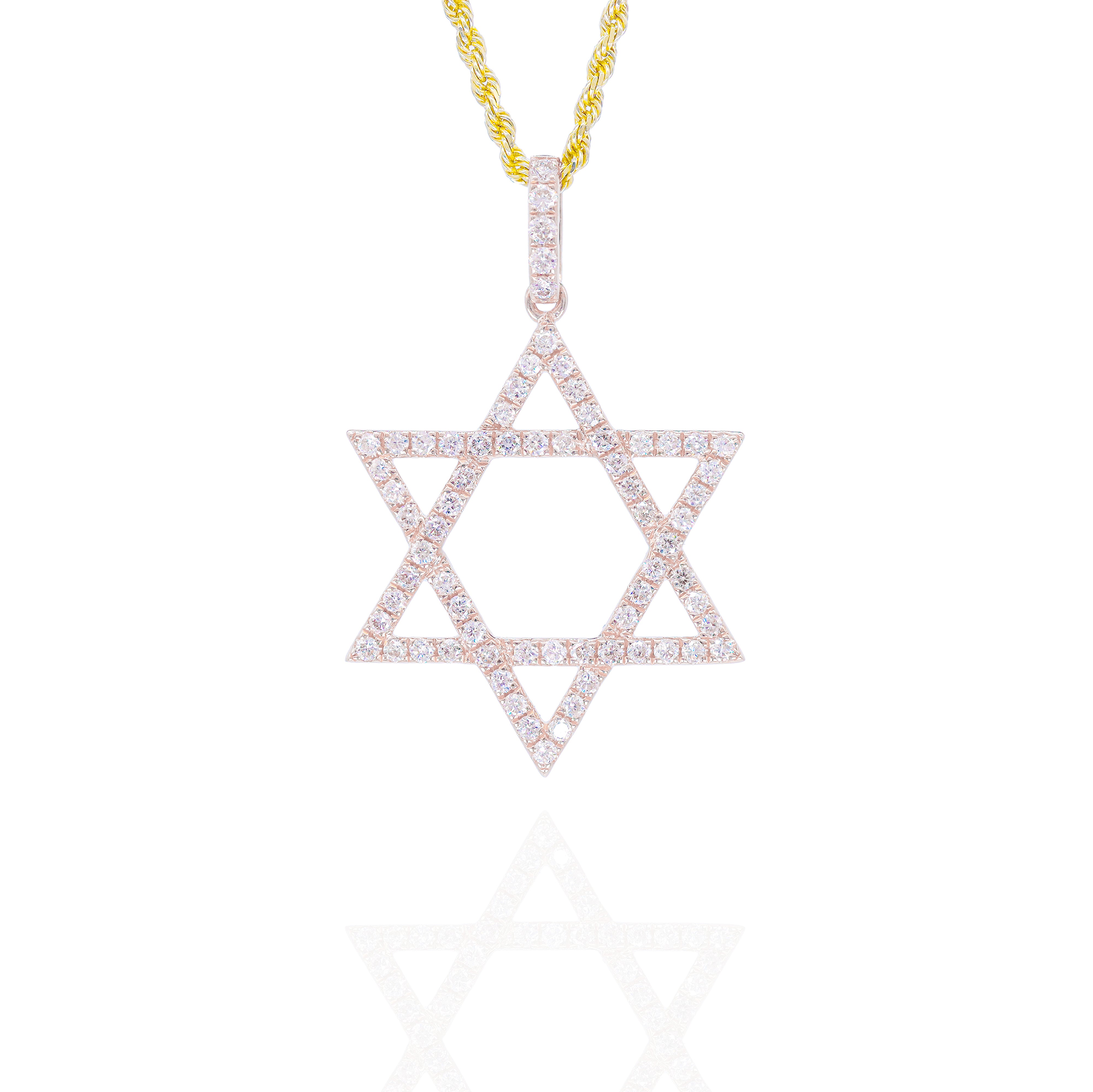 One Row Star of David Diamond Pendant