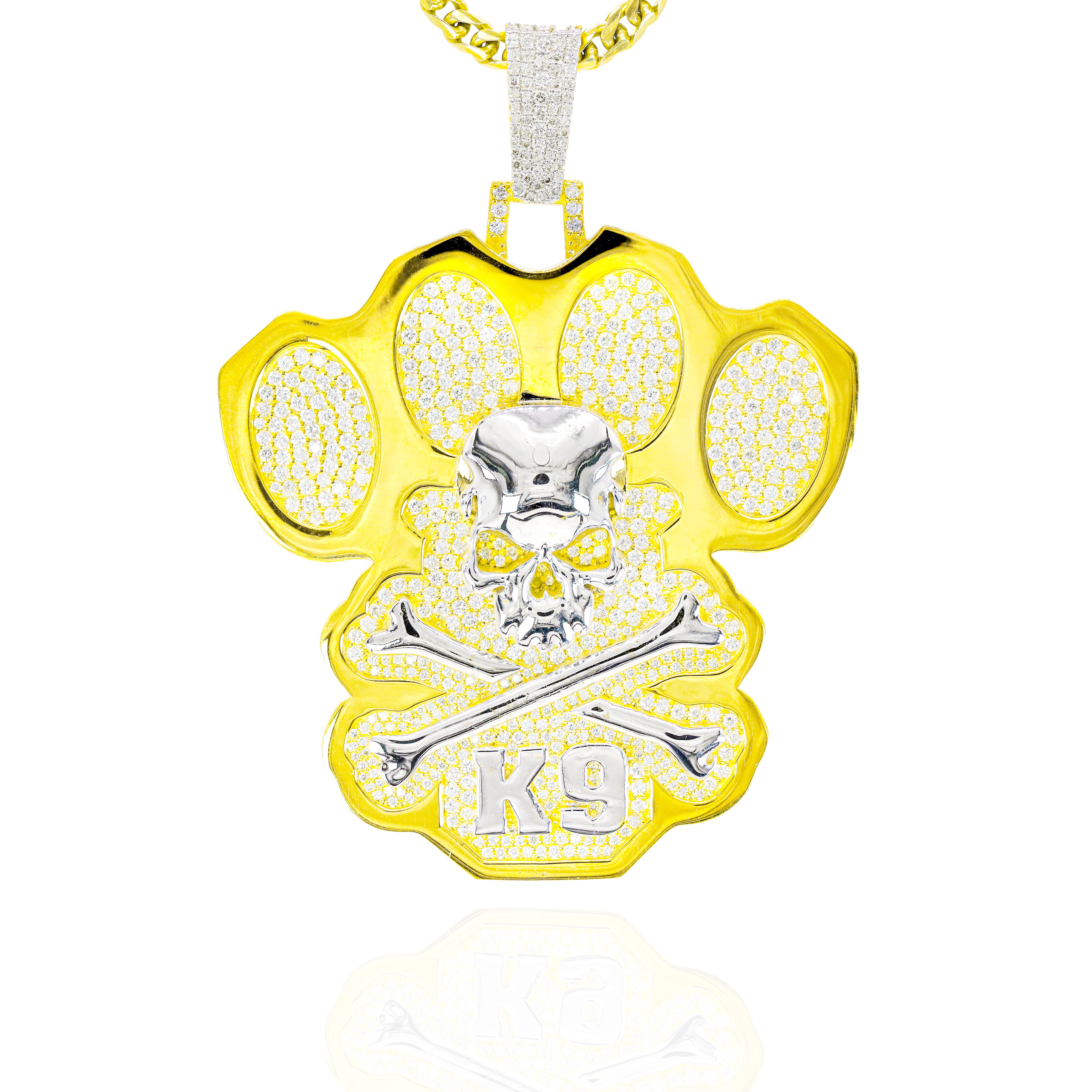 Custom Design Deposit - 3D Solid Gold Outline Diamond Pendant