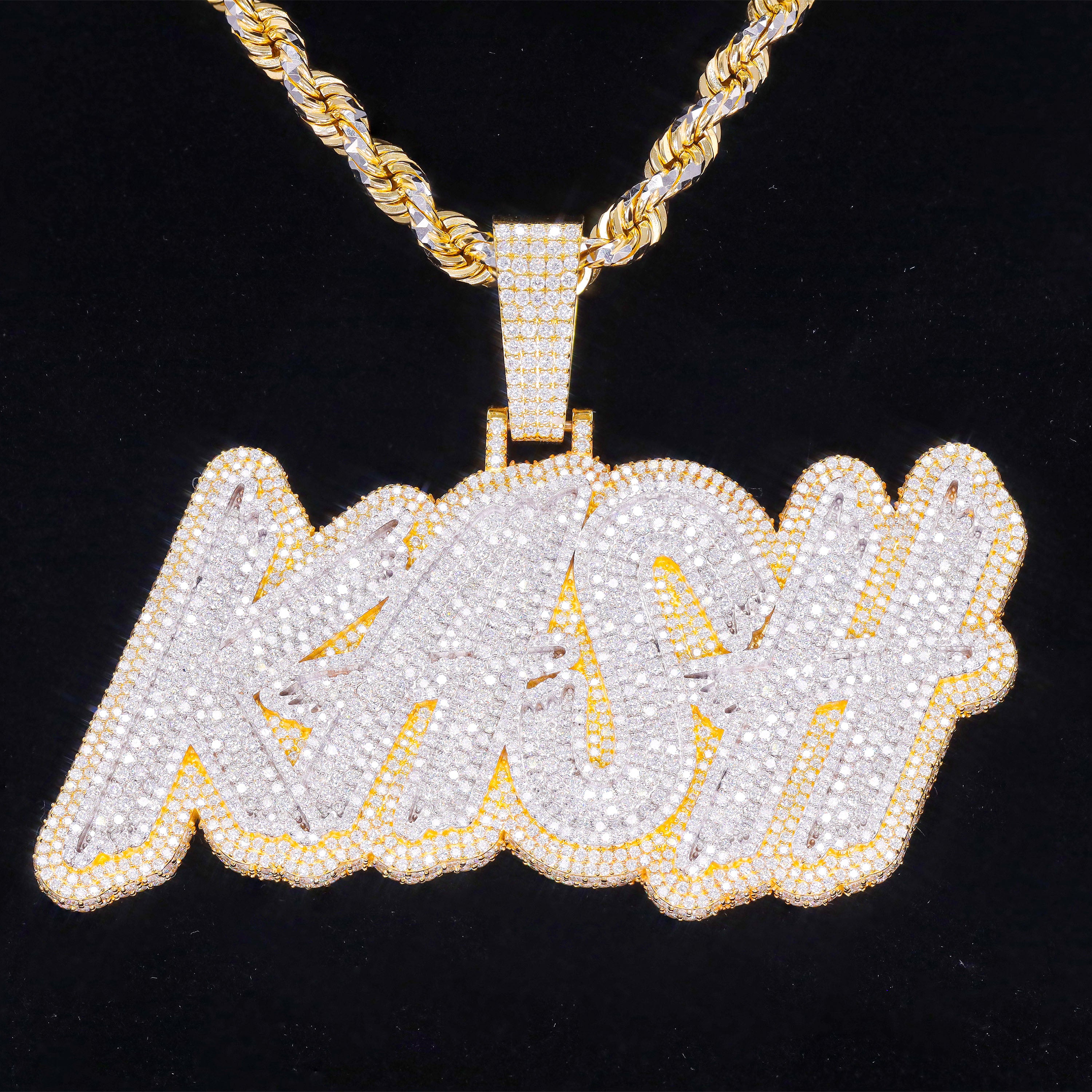 Custom Design Deposit - Diamond Two-Tone Name Pendant
