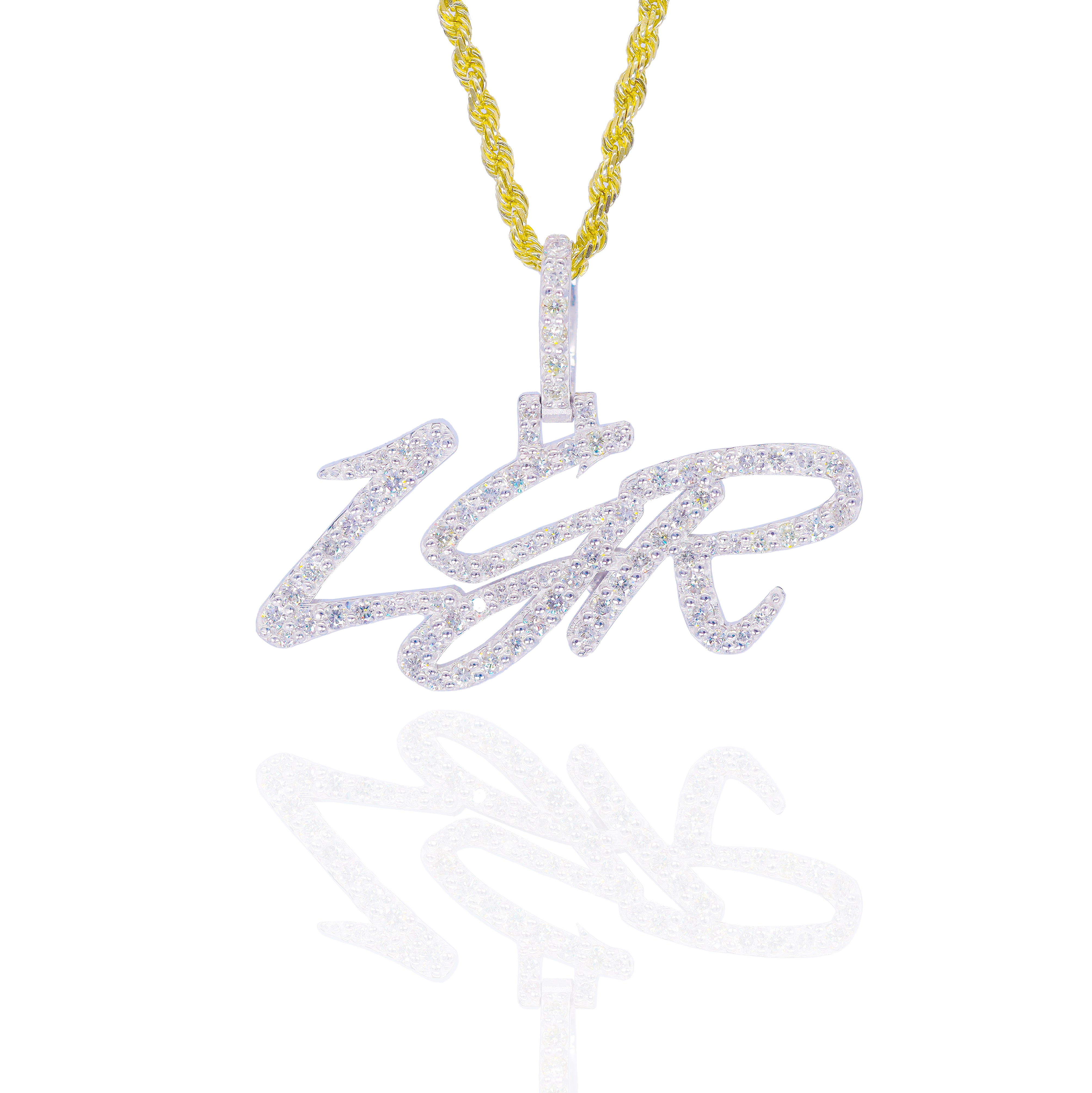 One Row Custom Diamond Name Pendant