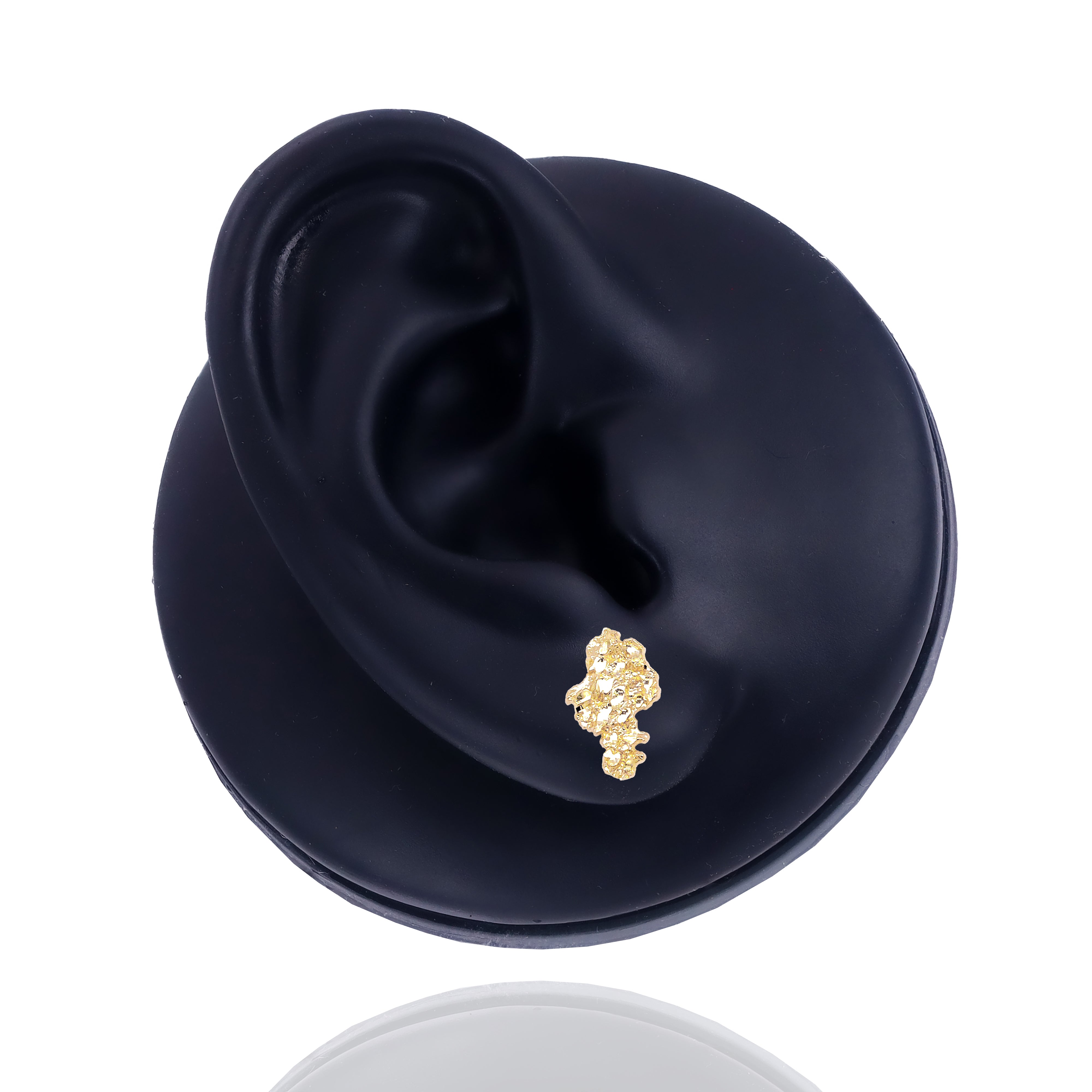 Solid Gold Nugget Style Earrings