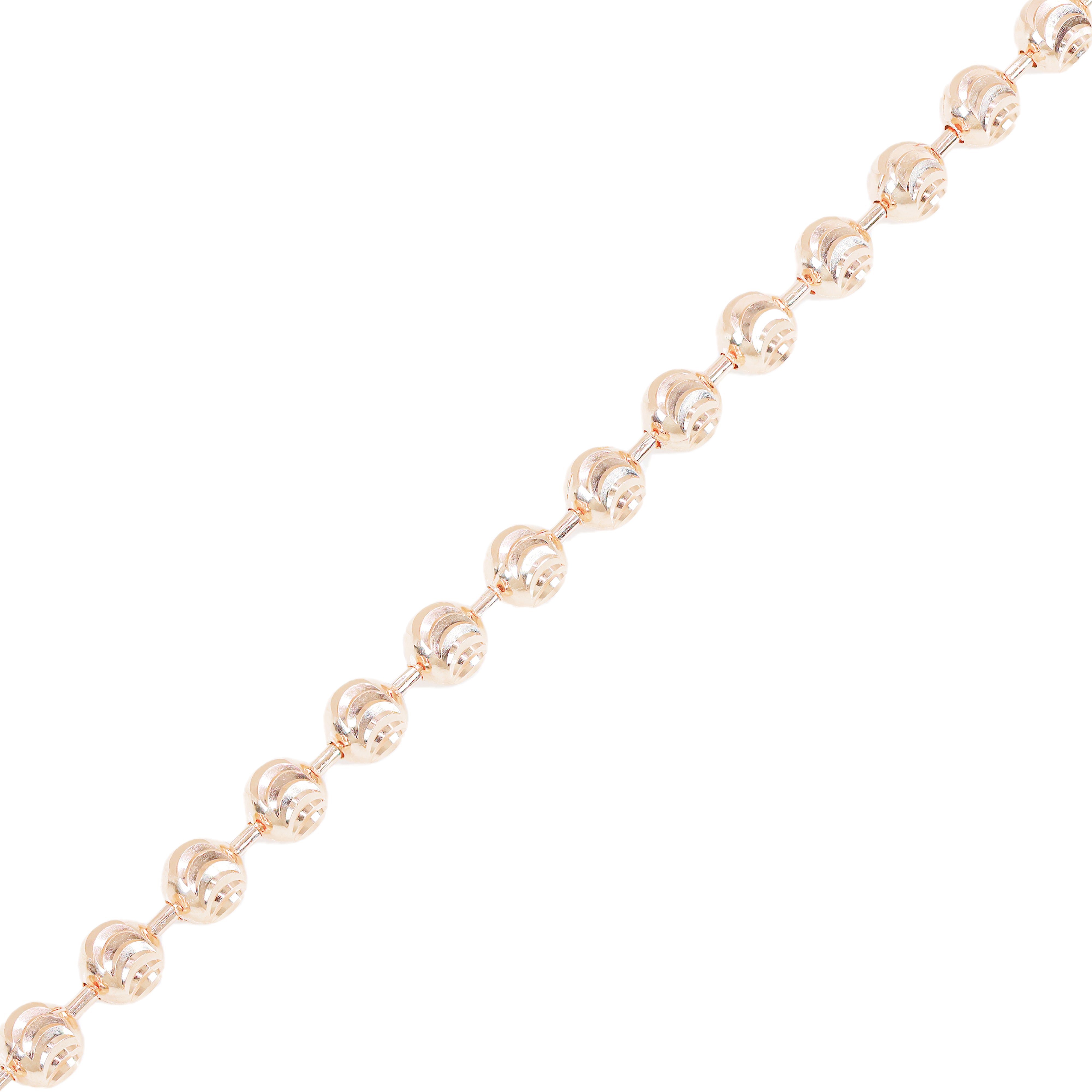 14KT Solid Moon Cut Rose Gold Chain