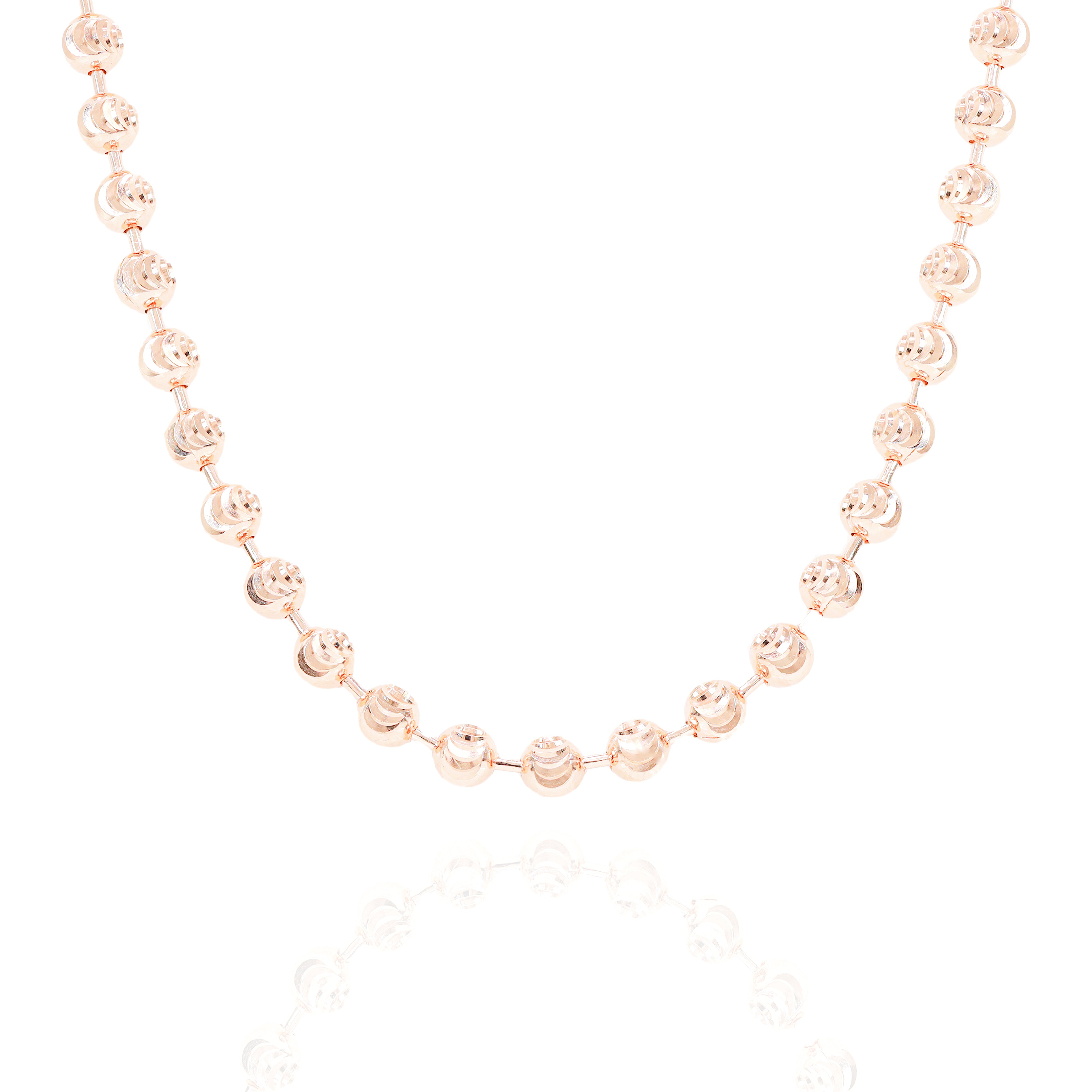 14KT Solid Moon Cut Rose Gold Chain