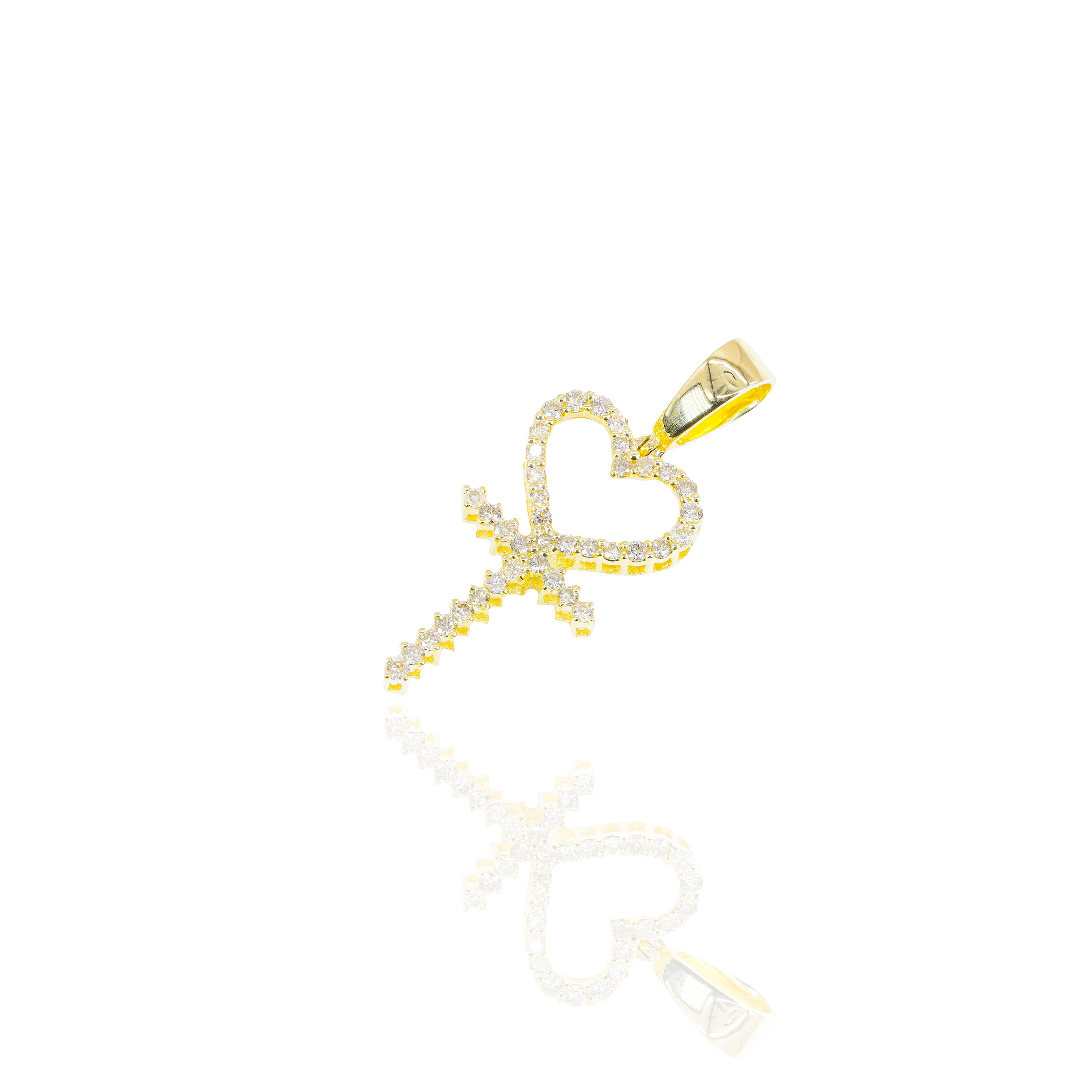 Heart Cross Diamond Pendant