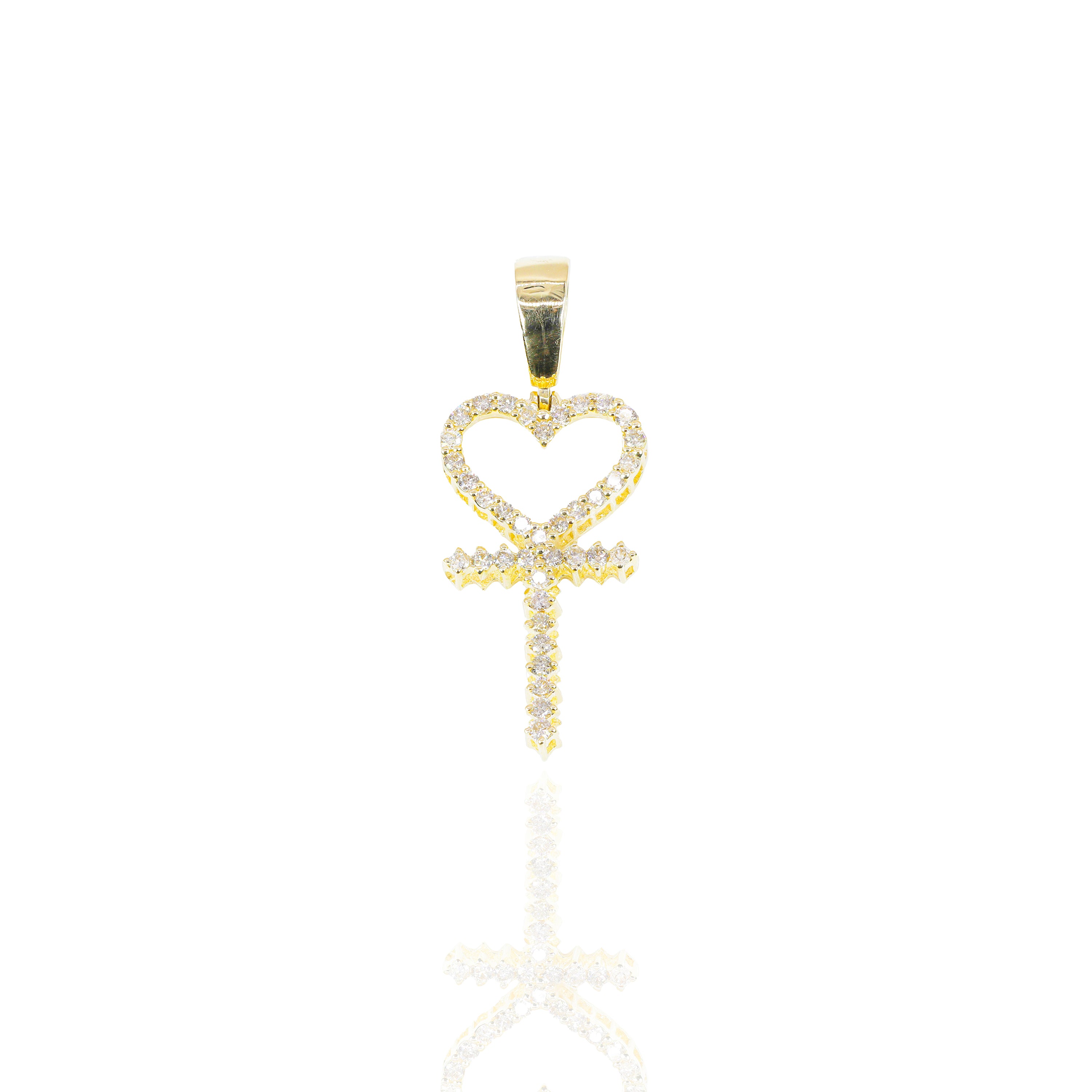 Heart Cross Diamond Pendant