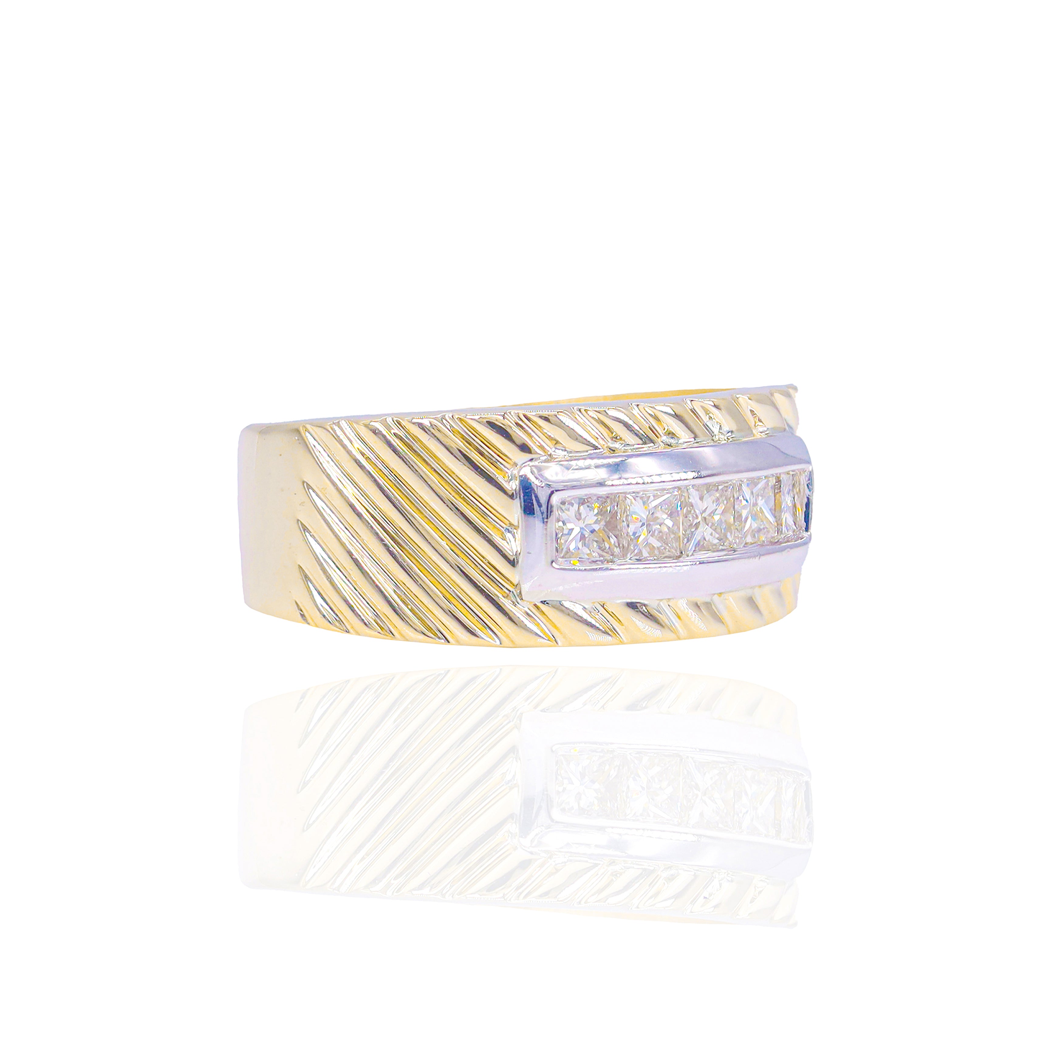 Vintage Two-Tone Diamond Men's Band