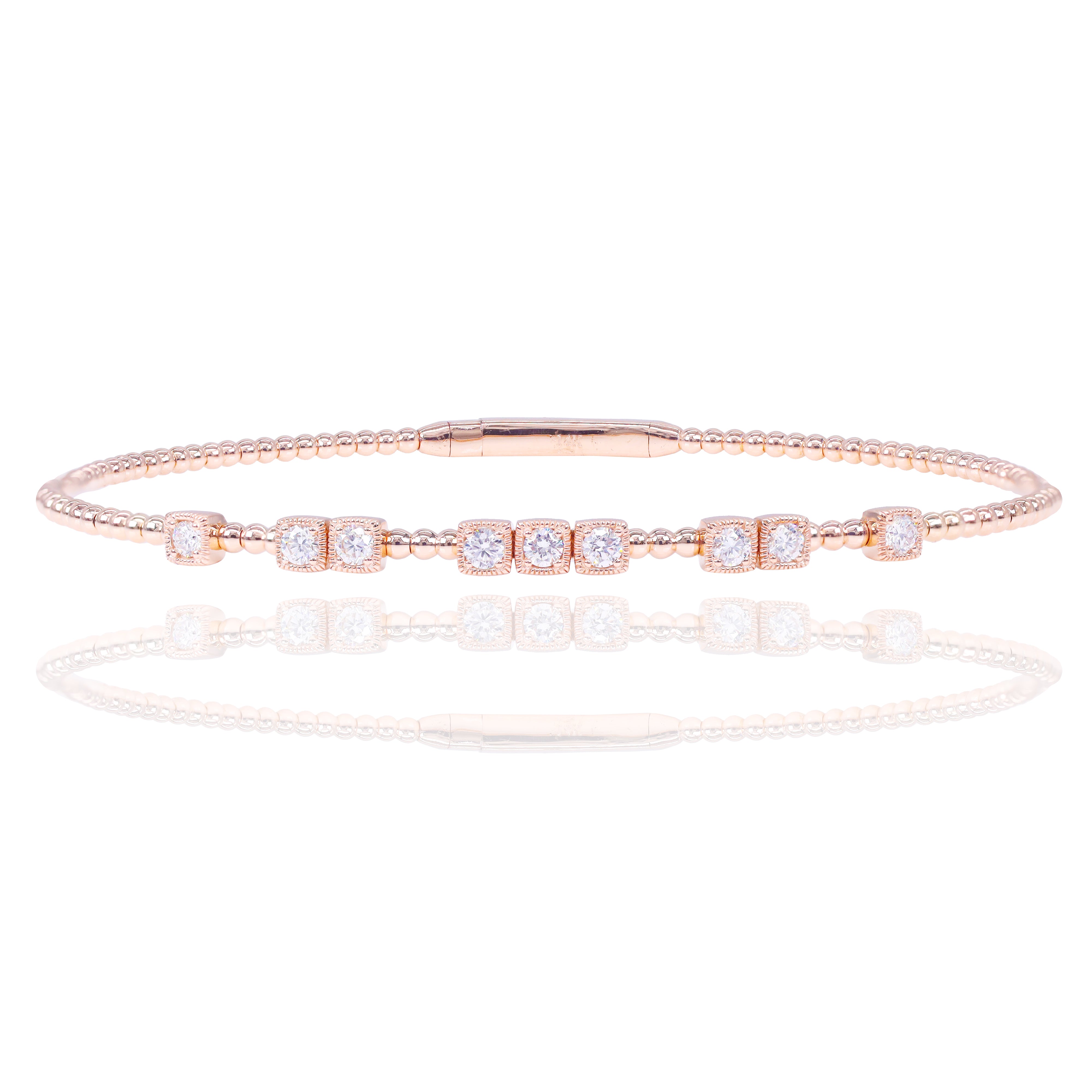 Square Bezel Set Diamond Bangle