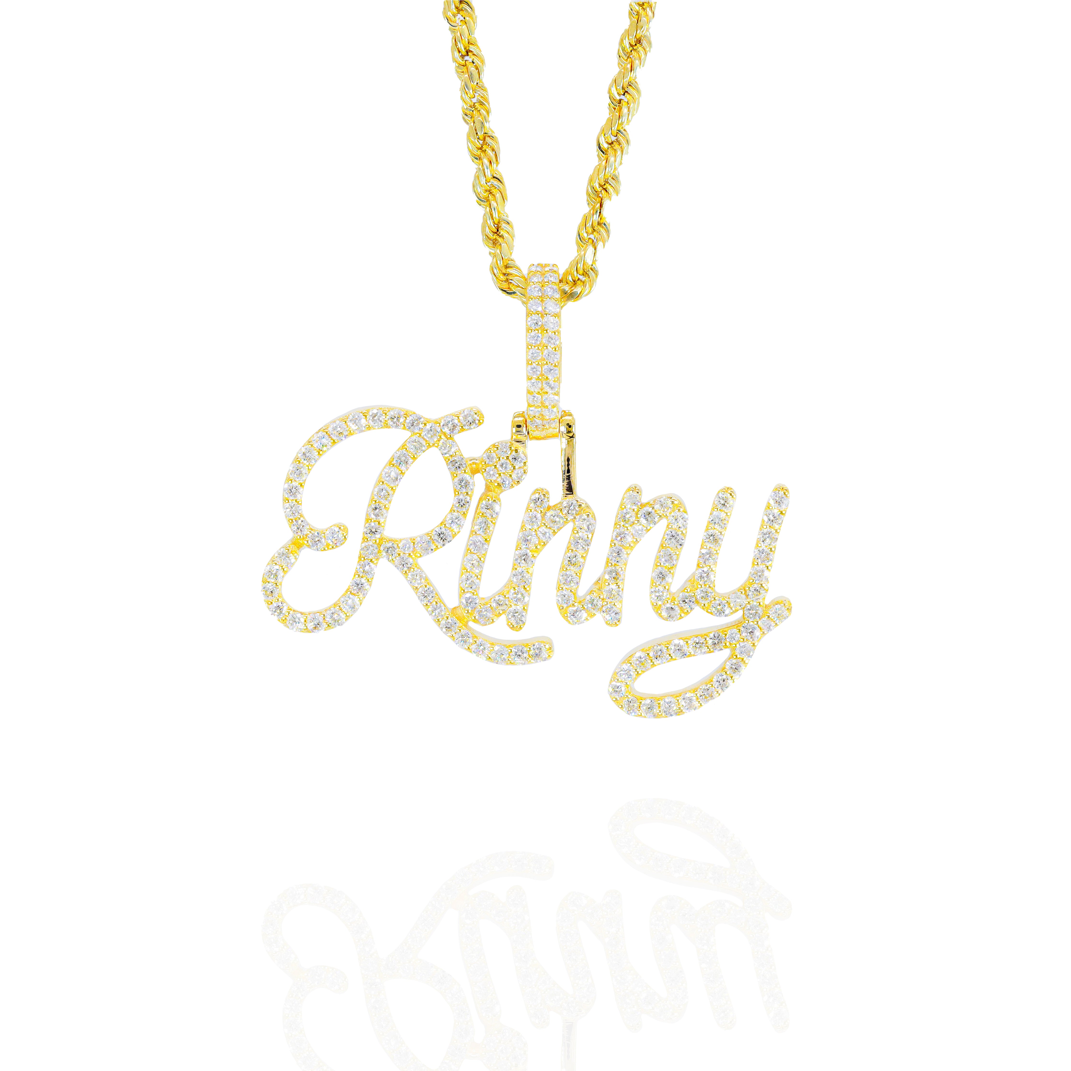 One Row Custom Diamond Name Pendant