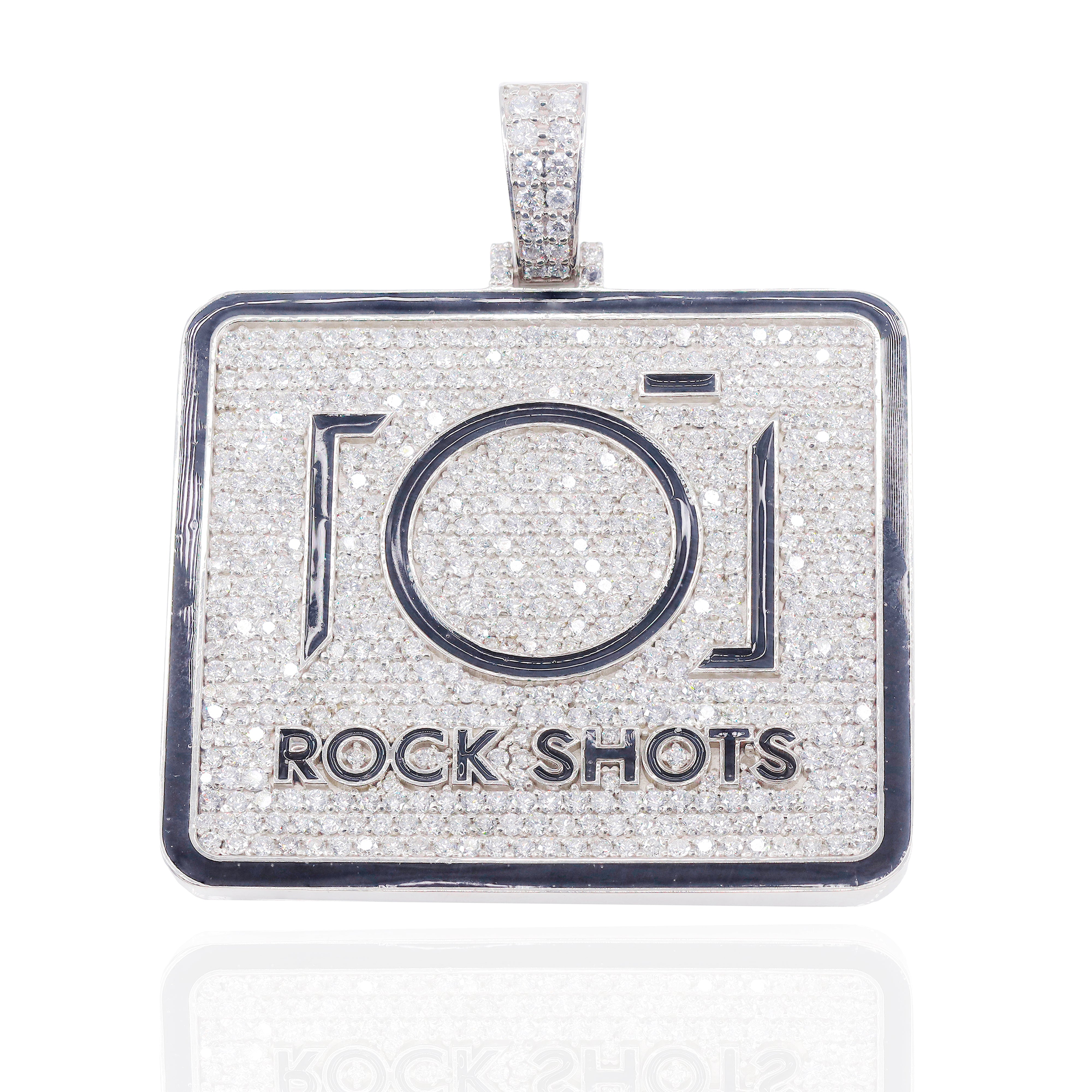 Custom Design Deposit - Company Logo Diamond Pendant with Black Enamel